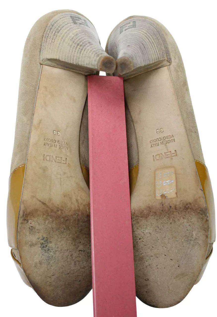 Fendi FENDI Women's EU 38 Peep Toe Patent & Suede Leather Heel Size US 8 / IT 38 - 9 Thumbnail