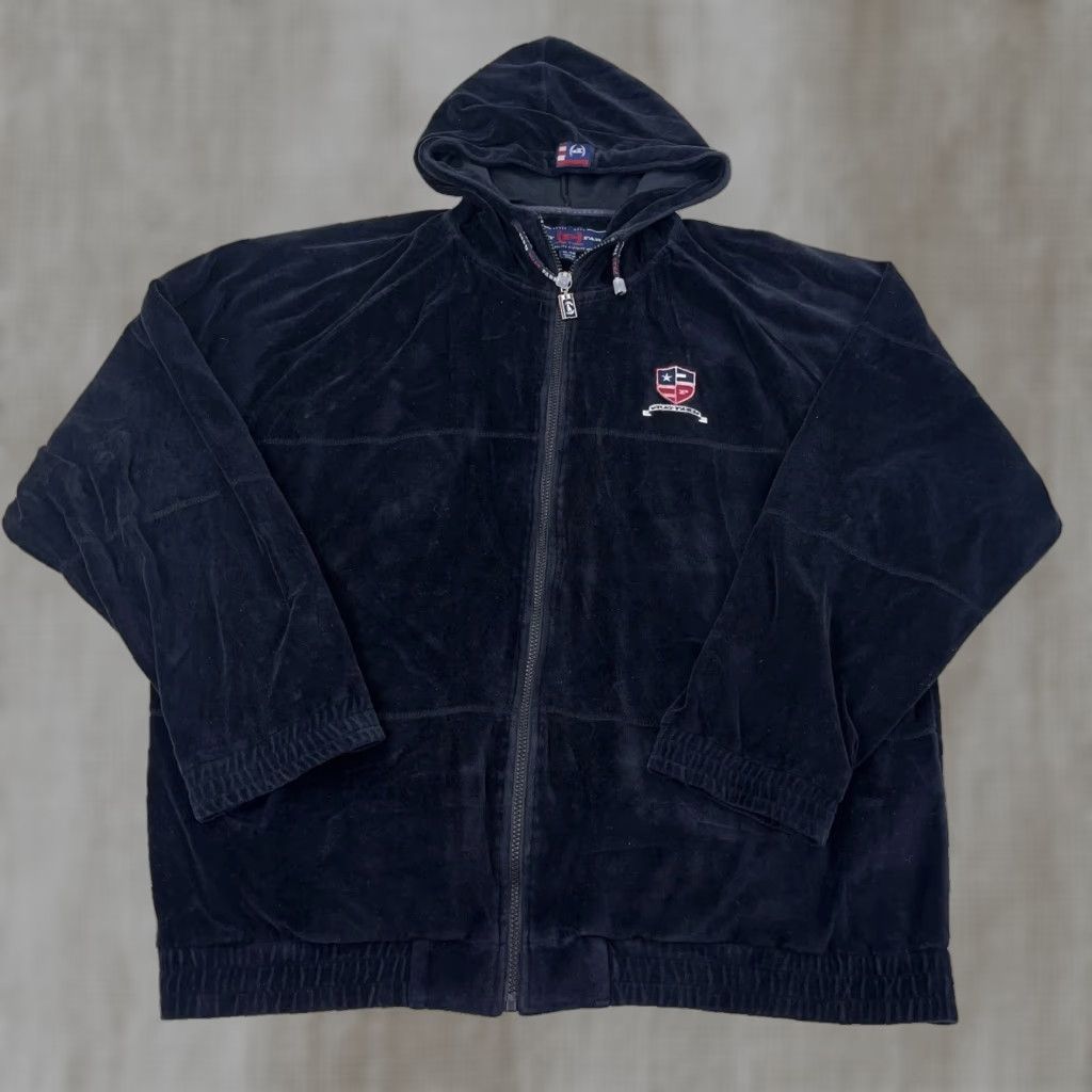 Phat Farm VINTAGE Phat Farm Jacket Mens XL Black Velour Full Zip Track Baggy Hip Hop Size US XL / EU 56 / 4 - 1 Thumbnail
