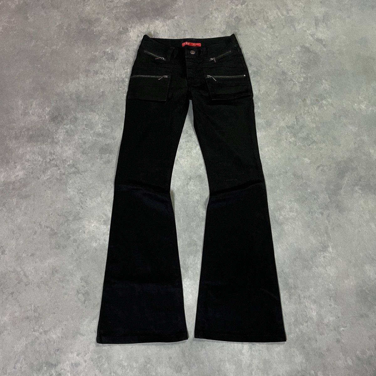 If Six Was Nine P.V.R Y2k Multi Zip Black Flared Punk Vkei Ifsix Lgb Pants Size 27" / US 4 / IT 40 - 2 Thumbnail