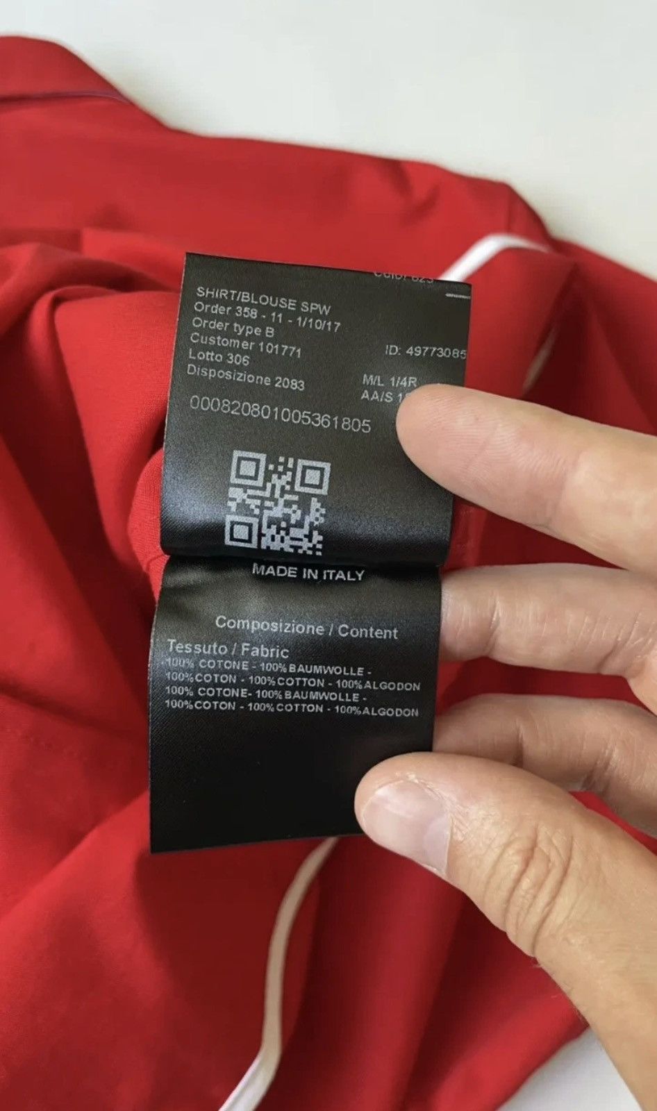 Calvin Klein 205W39NYC A/W 18 Red Cotton ‘Officer’ Shirt Size US M / EU 48-50 / 2 - 10 Thumbnail