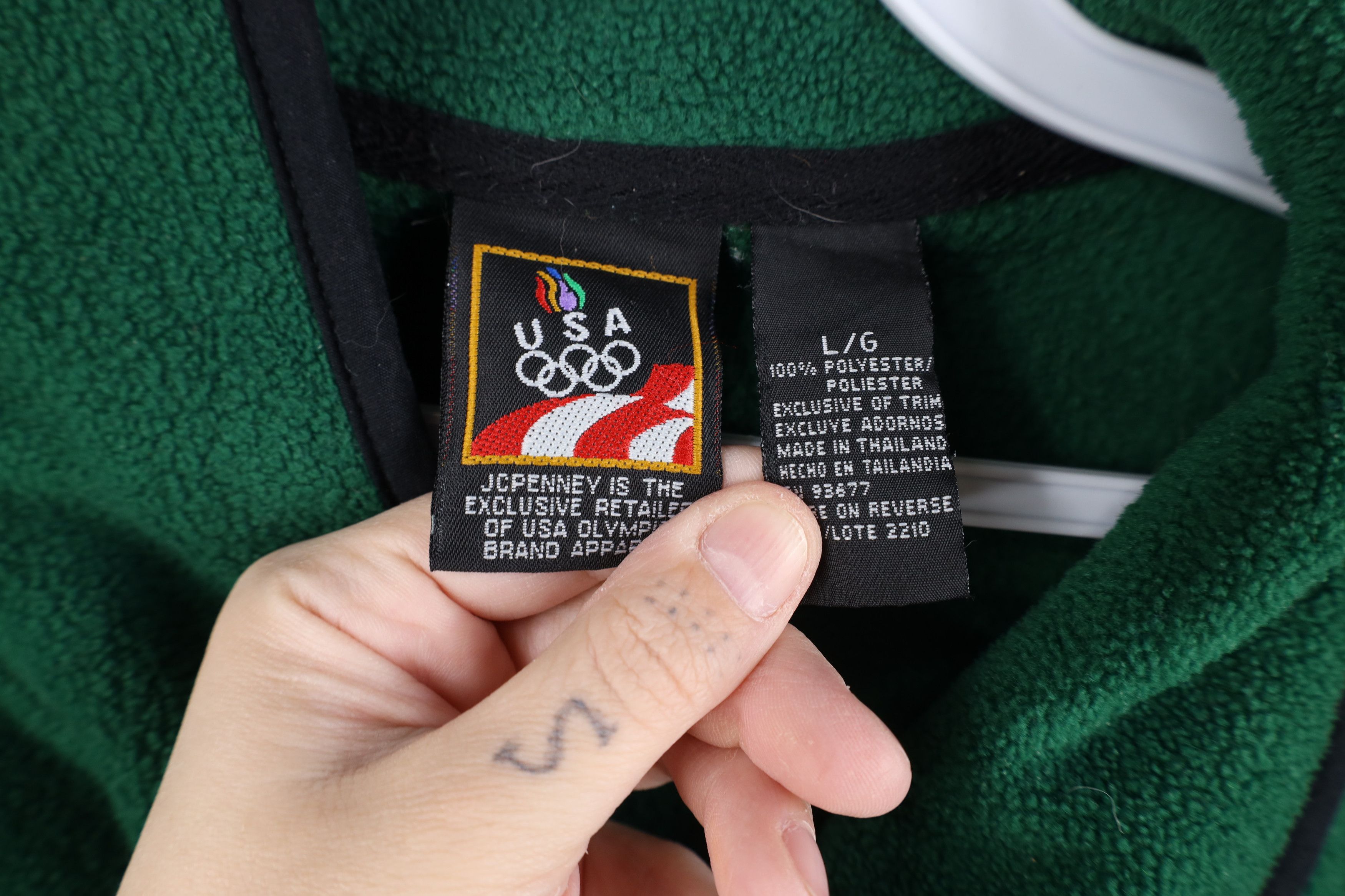 Vintage Vintage 90s USA Olympics Snap Button Pullover Fleece Sweater Size US L / EU 52-54 / 3 - 7 Thumbnail