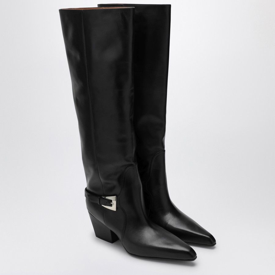 Paris Texas o1d2blof0924 Leather High Boots in Black Size US 8 / IT 38 - 2 Thumbnail