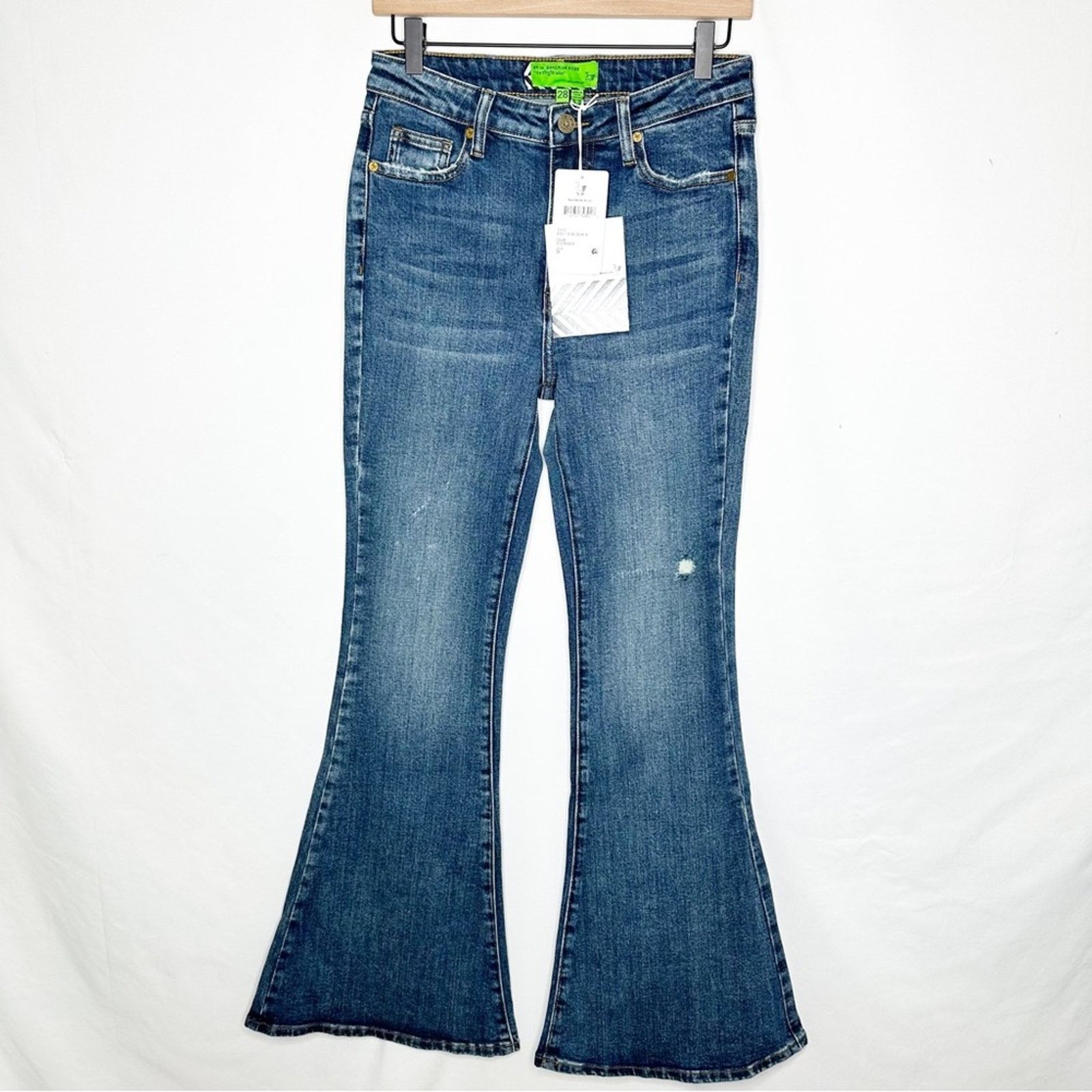 Free People Sandrine Rose Womens blue Straight Button Fly Jeans size on sale 28