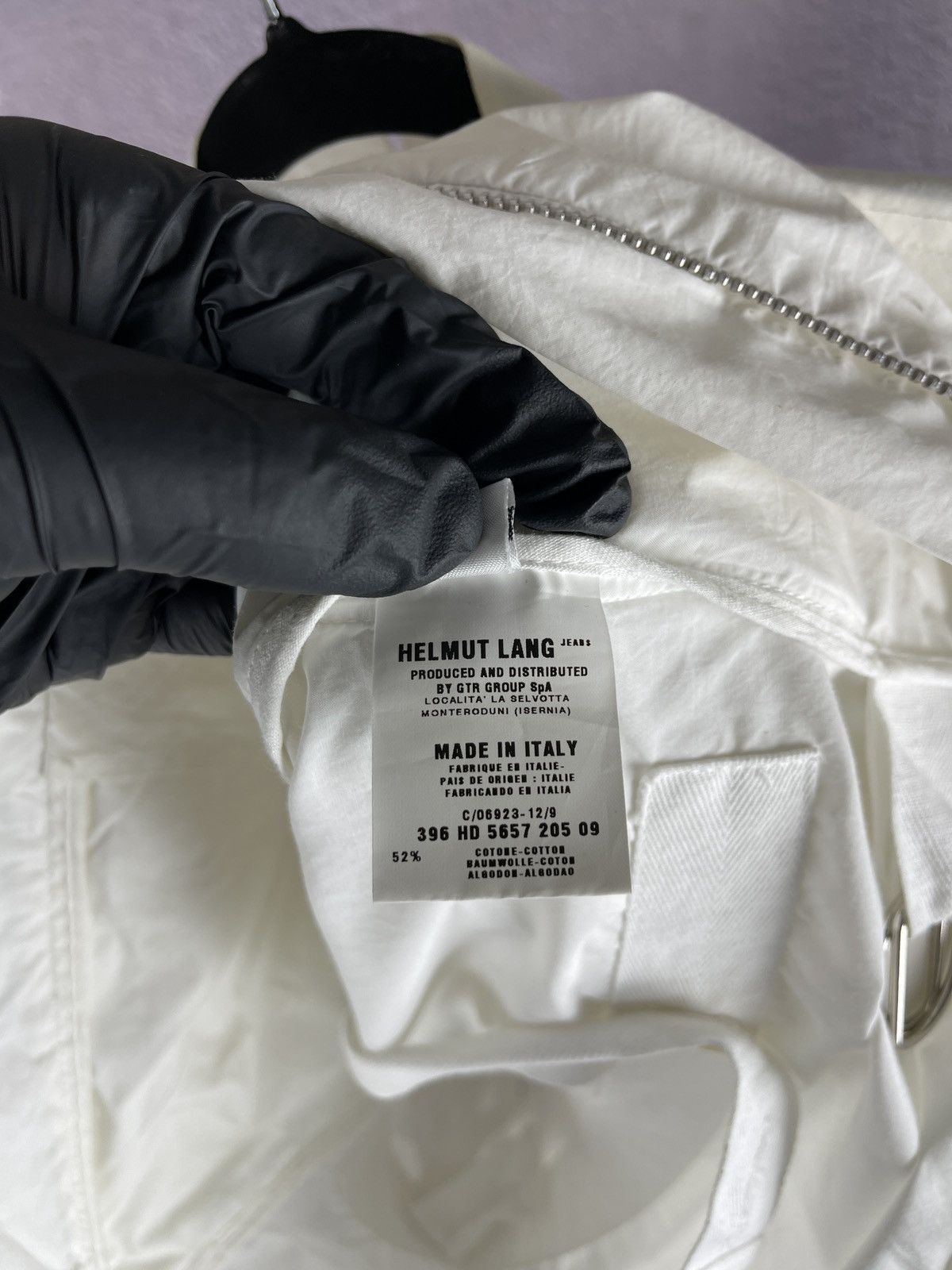 Other Helmut Lang 2000 Resinated Cotton Bondage Biker Jacket white Size M / US 6-8 / IT 42-44 - 12 Thumbnail