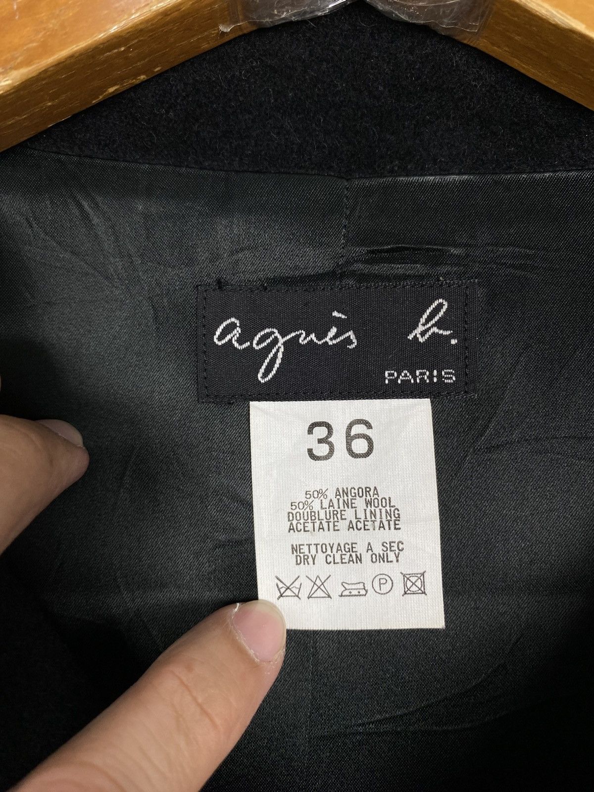 agnes b. Rare‼️ Vtg Agnès B. Wool Jacket with a Neck Leather Strap Size S / US 4 / IT 40 - 5 Thumbnail