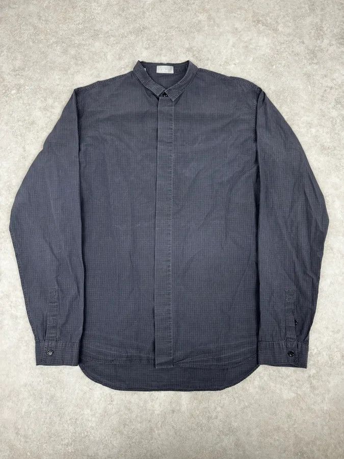 Dior AW2012 Dior Navy & Grey Checkered Classy Shirt Size US M / EU 48-50 / 2 - 1 Thumbnail