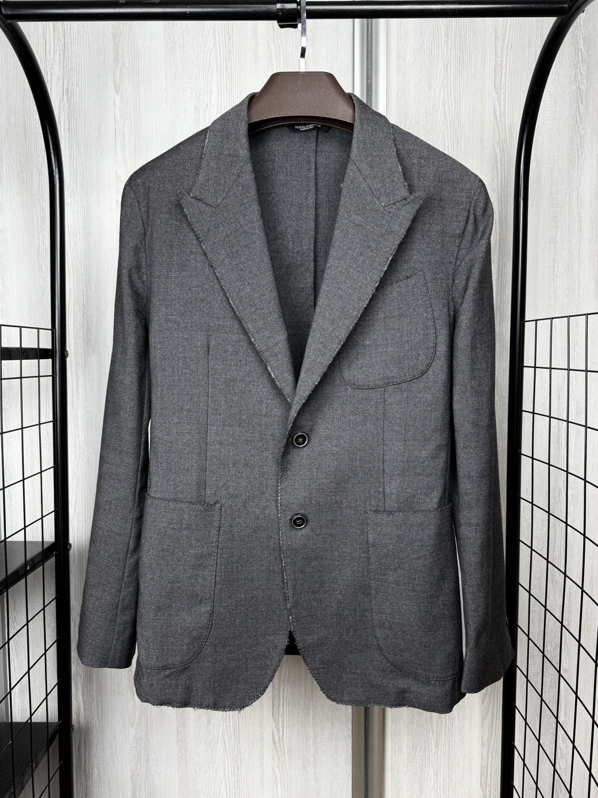 Dolce & Gabbana Dolce & Gabbana grey wool distressed made in Italy blazer Size 36R - 1 Thumbnail