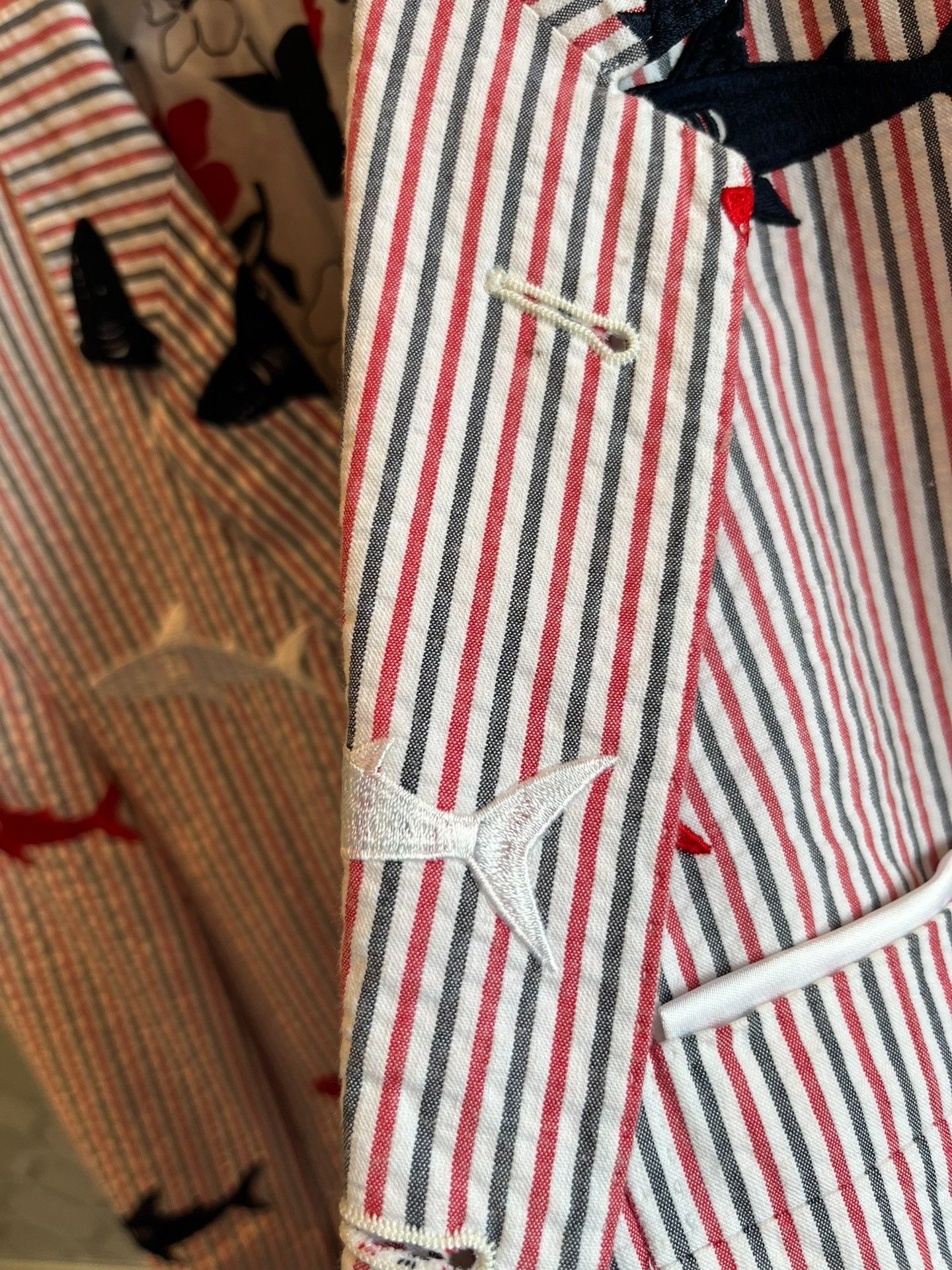 Thom Browne Thom Browne Shark Embroidered Striped Blazer Size US XS / EU 42 / 0 - 8 Thumbnail
