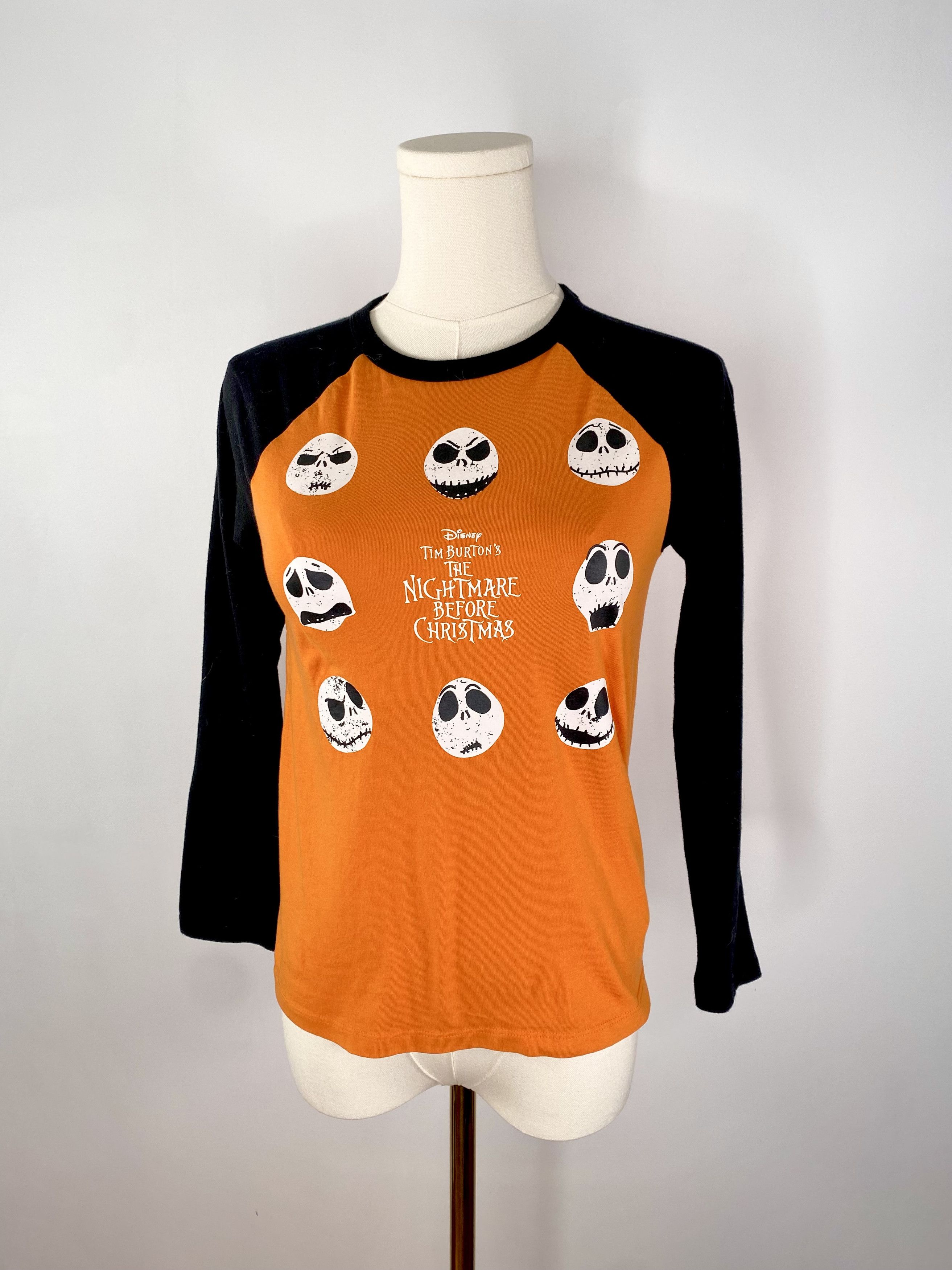 Disney Nightmare Before Christmas by Tim Burton Orange Baseball Tee Size ONE SIZE - 2 Thumbnail