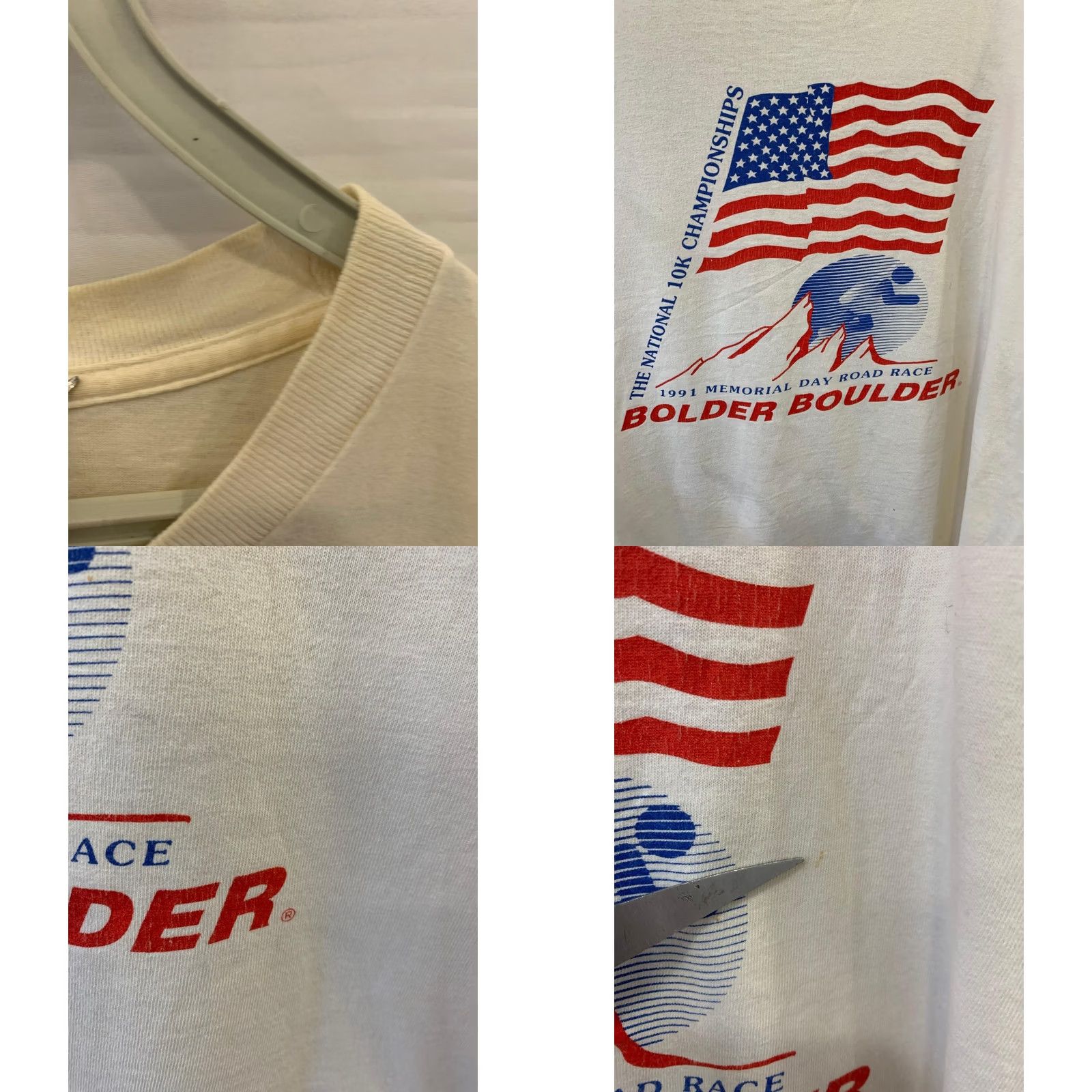 Nike VINTAGE Nike Bolder Boulder T-Shirt USA Made 1991 Single Stitch S Mens White Size US S / EU 44-46 / 1 - 8 Thumbnail