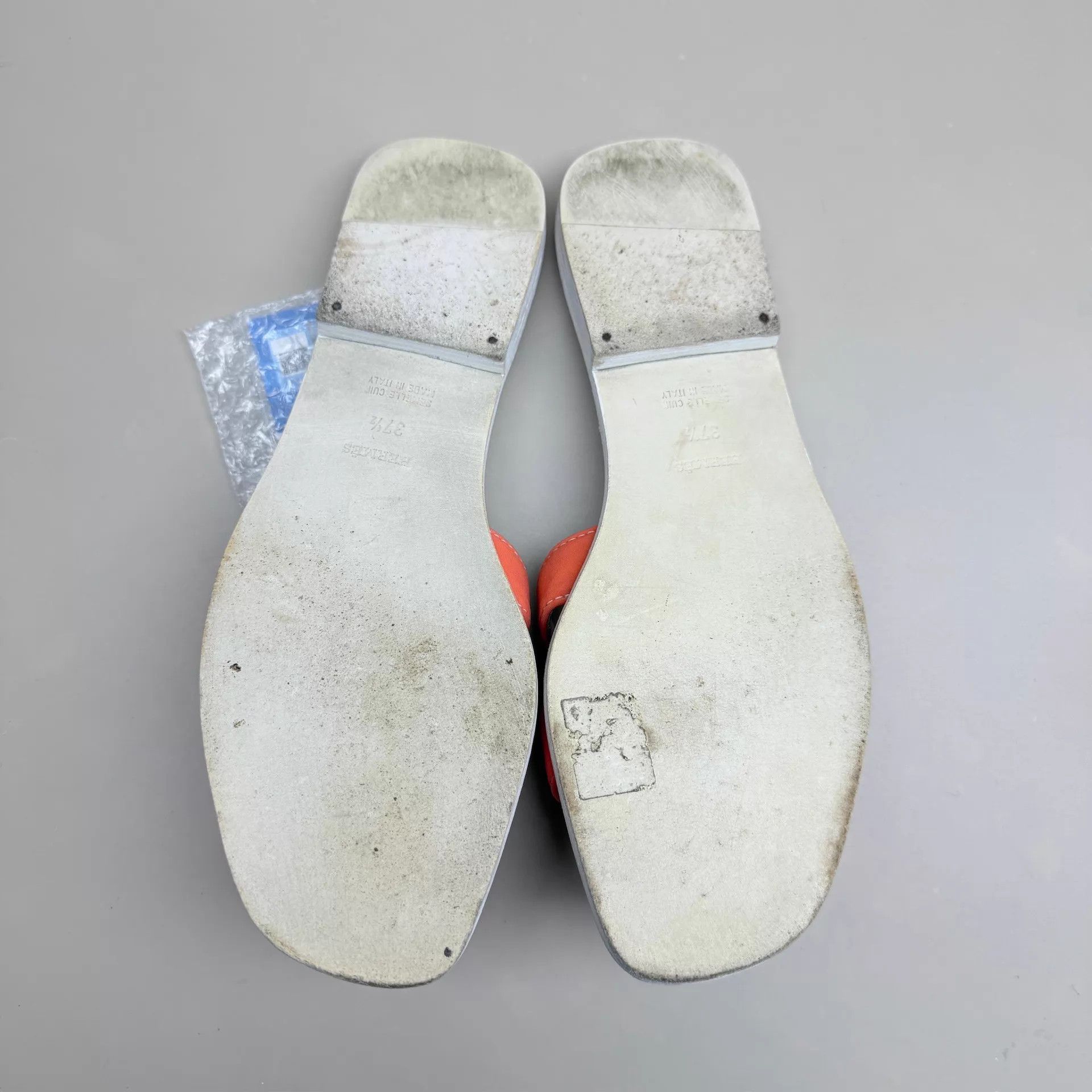 Hermes Hermes White & Orange H Slipper 99 New 37.5 Size US 7 / IT 37 - 6 Thumbnail