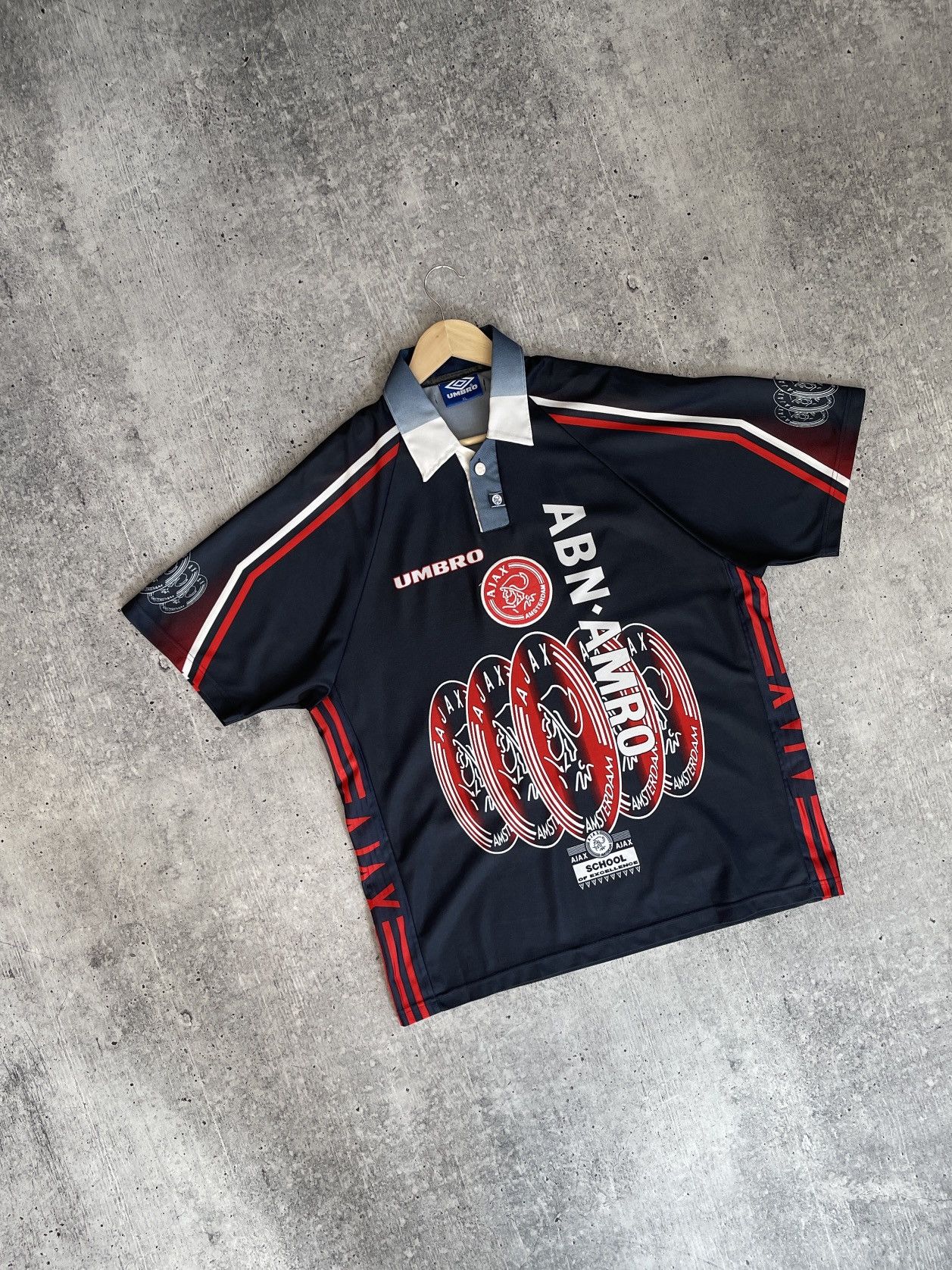 Vintage Umbro Ajax Netherlands 1997/1998 Away Soccer Jersey Football Size US XL / EU 56 / 4 - 12 Thumbnail
