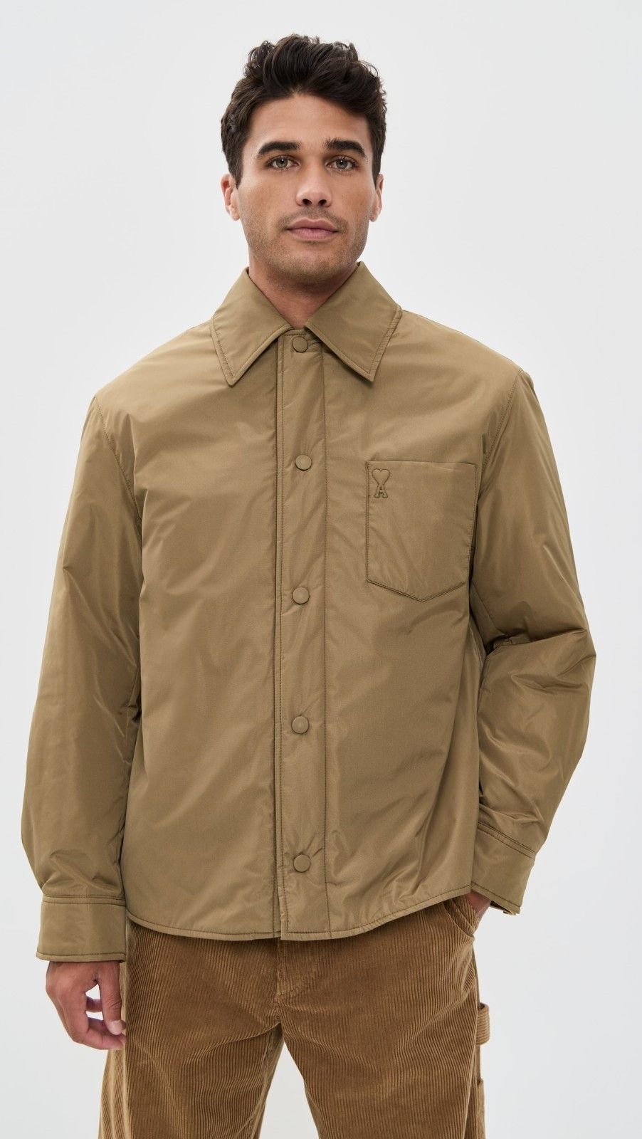AMI AMI Paris Technical Taffeta Overshirt Jacket in Bronze Size US L / EU 52-54 / 3 - 6 Thumbnail