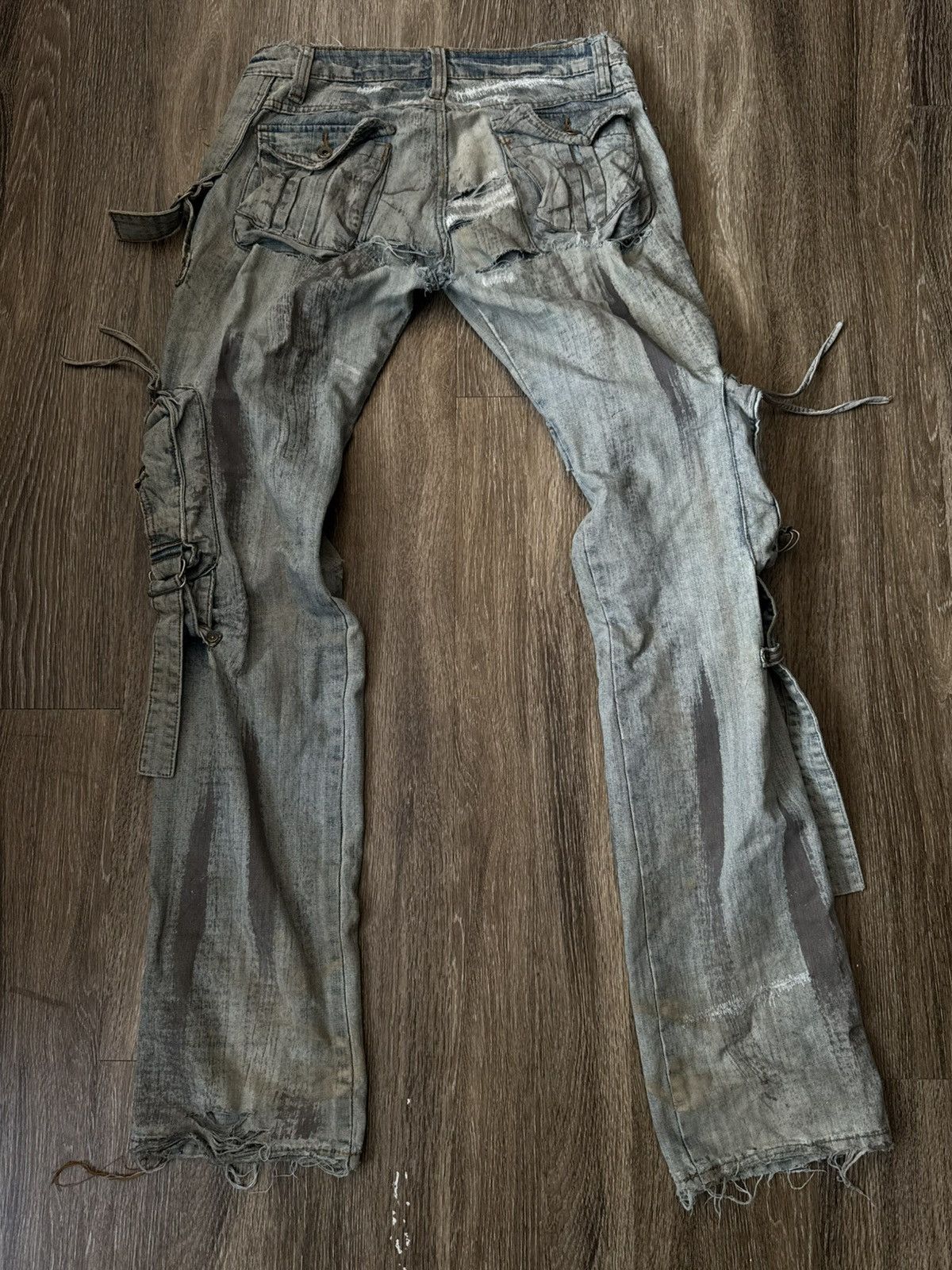 GOA *THRASHED* Joneaa Cargo Bondage Jeans Size US 29 - 2 Thumbnail