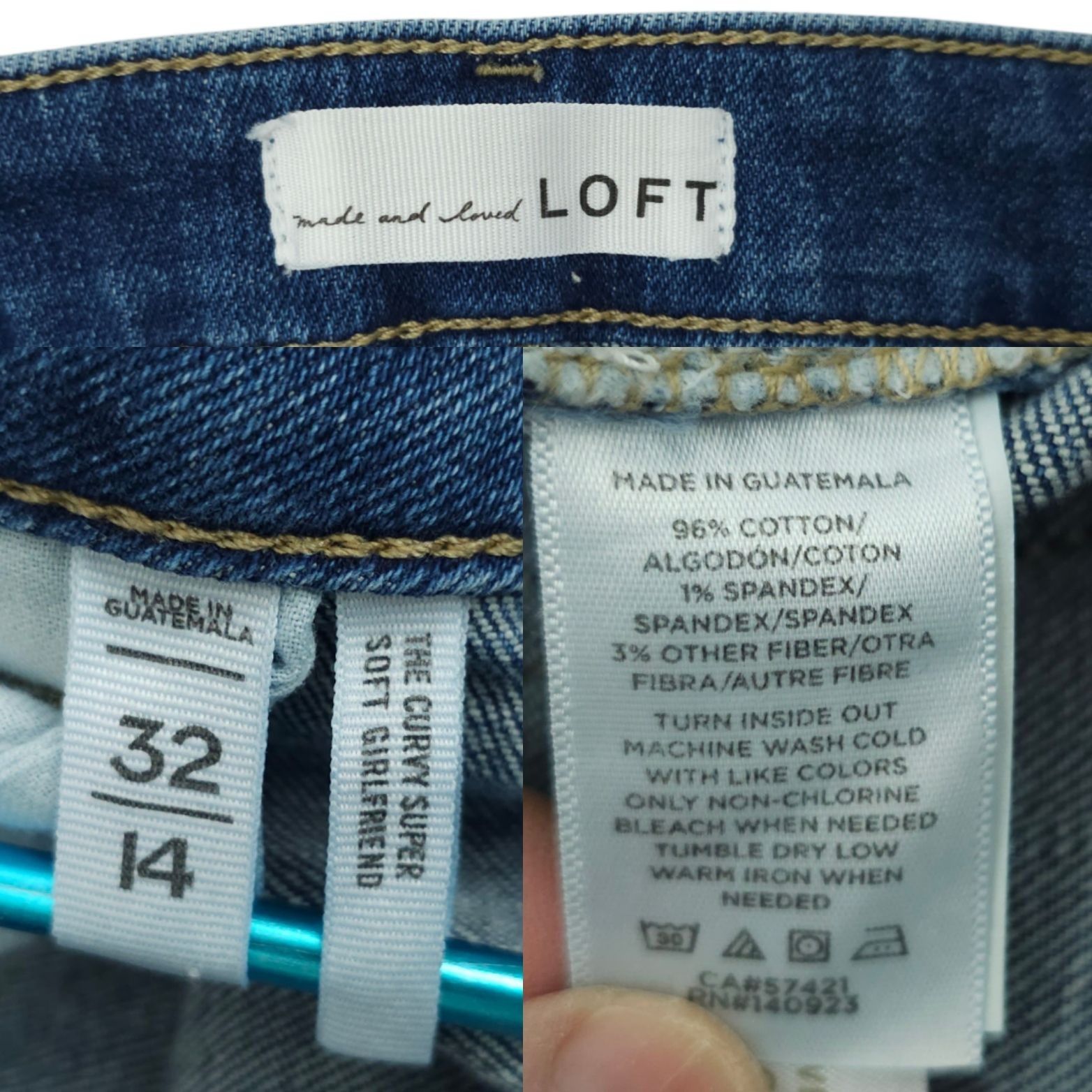 Loft Loft Curvy Super Soft Girlfriend Jeans 14 High Waisted Denim Size 36" / US 14 / IT 50 - 8 Thumbnail