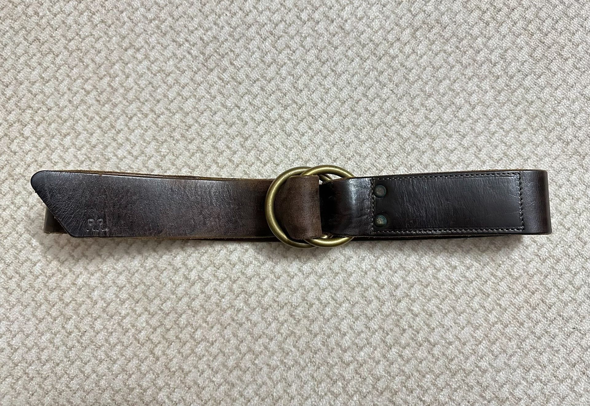RRL Ralph Lauren RRL Vintage Italian Brown Leather Belt Size ONE SIZE - 1 Thumbnail