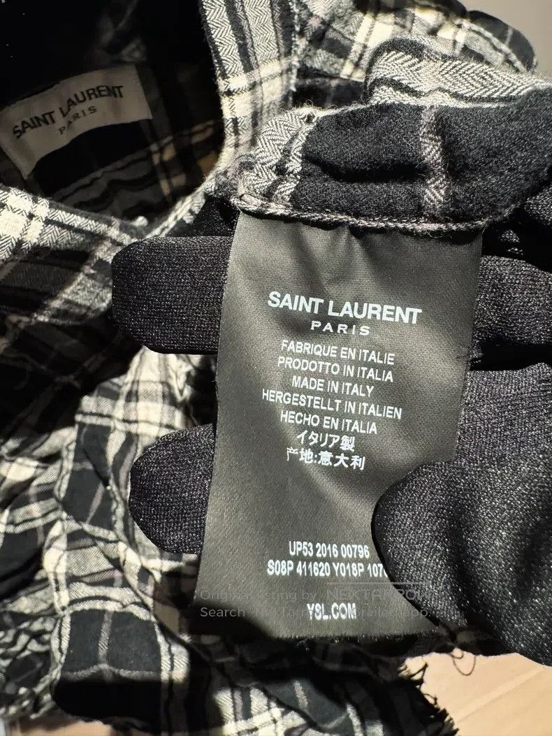 Saint Laurent Paris Saint Laurent Paris Black and White Washed Fringe Destroye Size US S / EU 44-46 / 1 - 5 Thumbnail