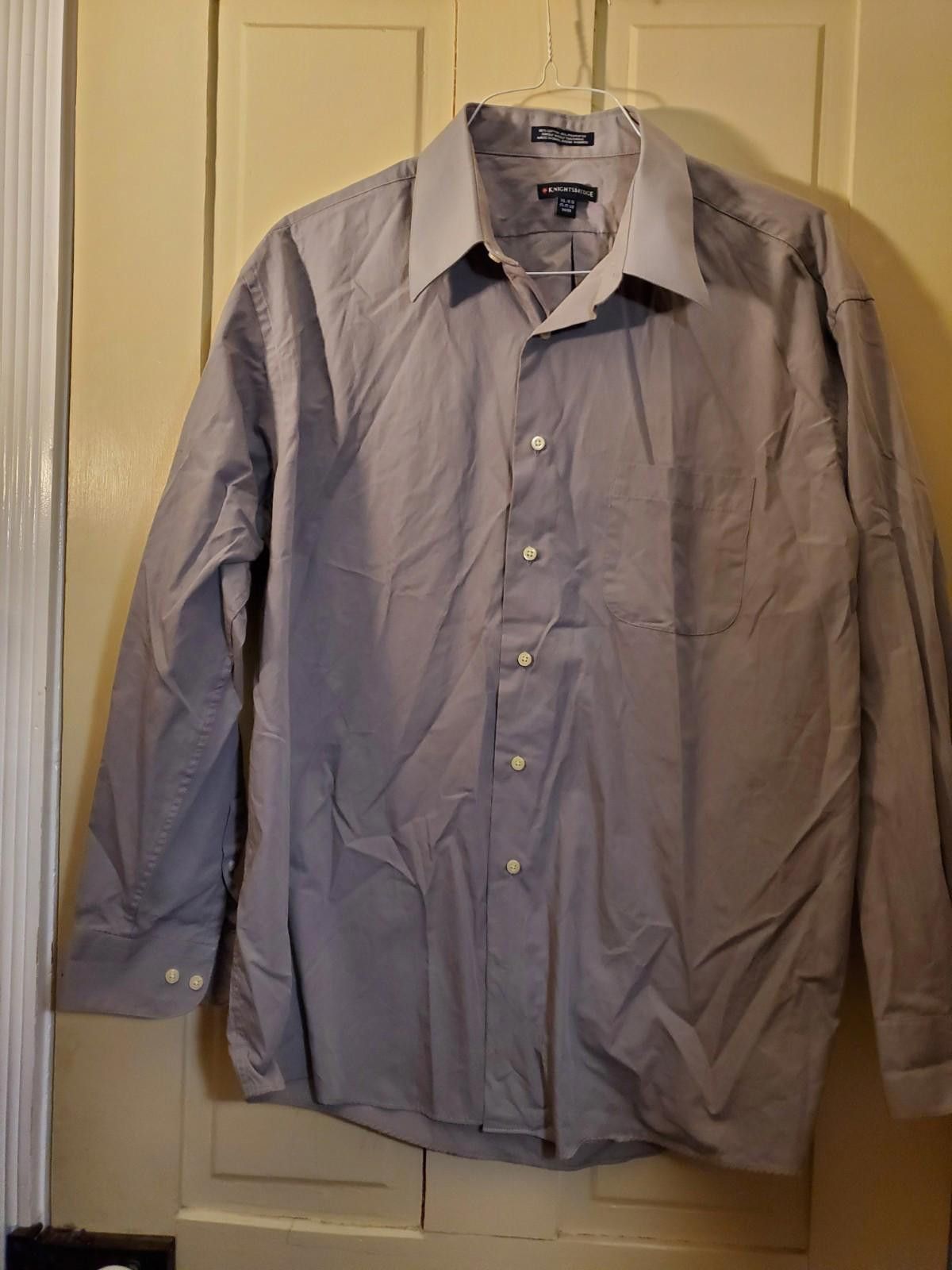 Knightsbridge Knightsbridge Men's Dress Shirt XL Gray 17-17.5-34/35 Size 42R - 2 Thumbnail