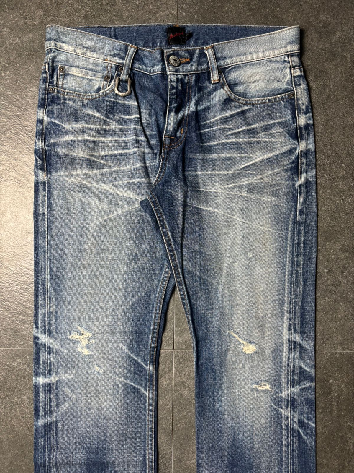 JACKROSE 2000s Jackrose Clas Marks Distressed Bootcut Jeans Size US 31 - 2 Thumbnail