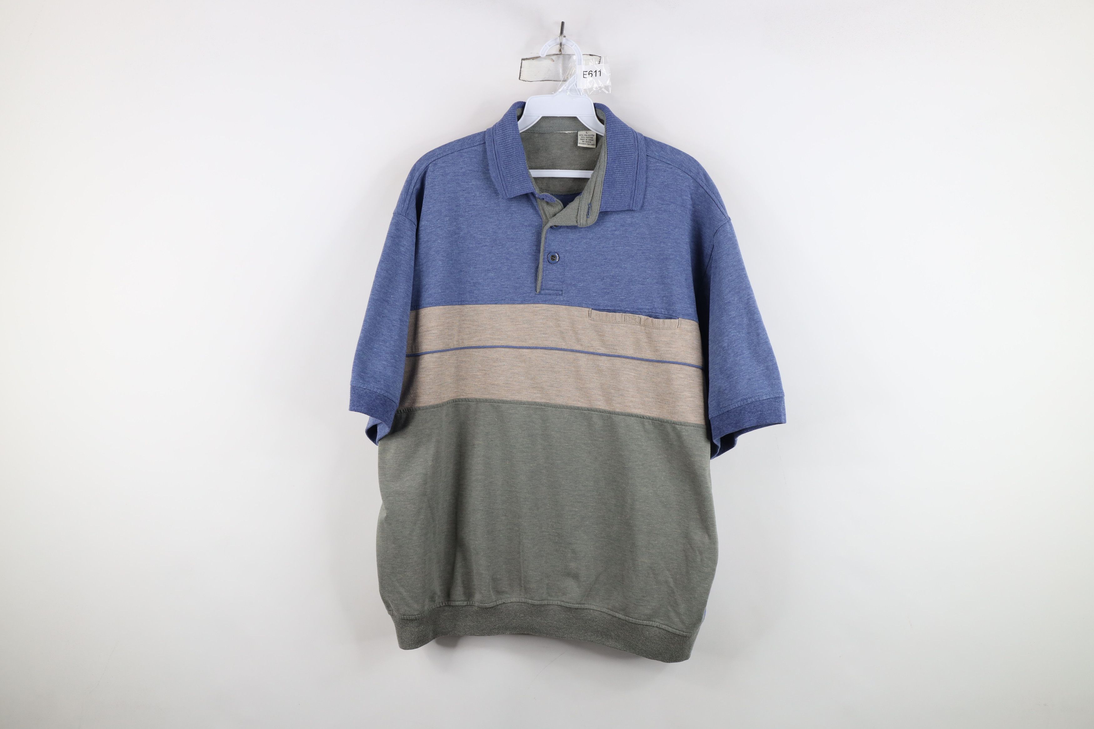 Vintage Vintage 90s Streetwear Striped Block Pullover Polo Shirt Size US L / EU 52-54 / 3 - 1 Thumbnail