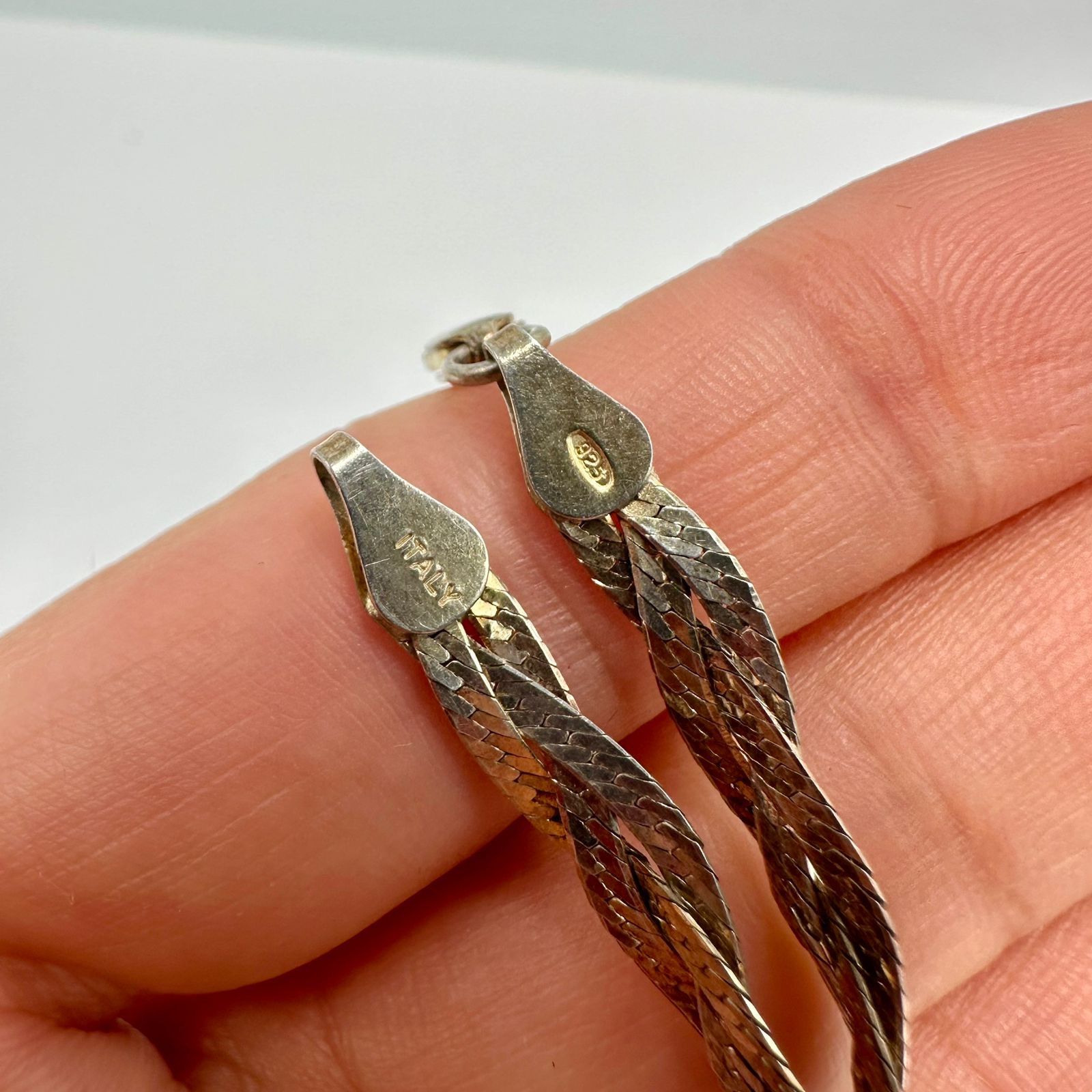 Sterling Silver Vintage Italian 925 Gilt Sterling Silver Necklace 10.1g Size ONE SIZE - 5 Thumbnail