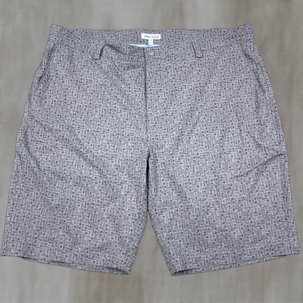 Peter Millar Peter Millar Golf Shorts Men 40 Gray Chino Performance Wicking All Over Print Shirt? Size US 40 / EU 56 - 1 Thumbnail