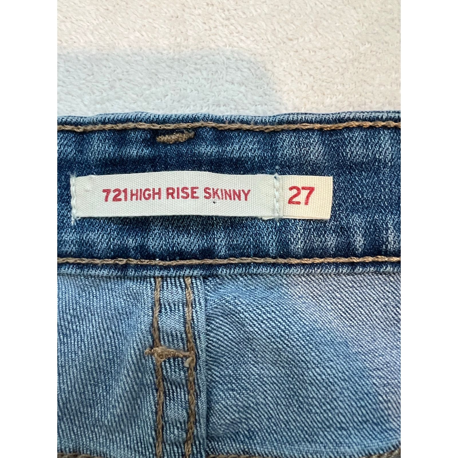 Levi's Levi Strauss & Co 721 High Rise Skinny Jeans Size 27 Size 27" / US 4 / IT 40 - 4 Thumbnail