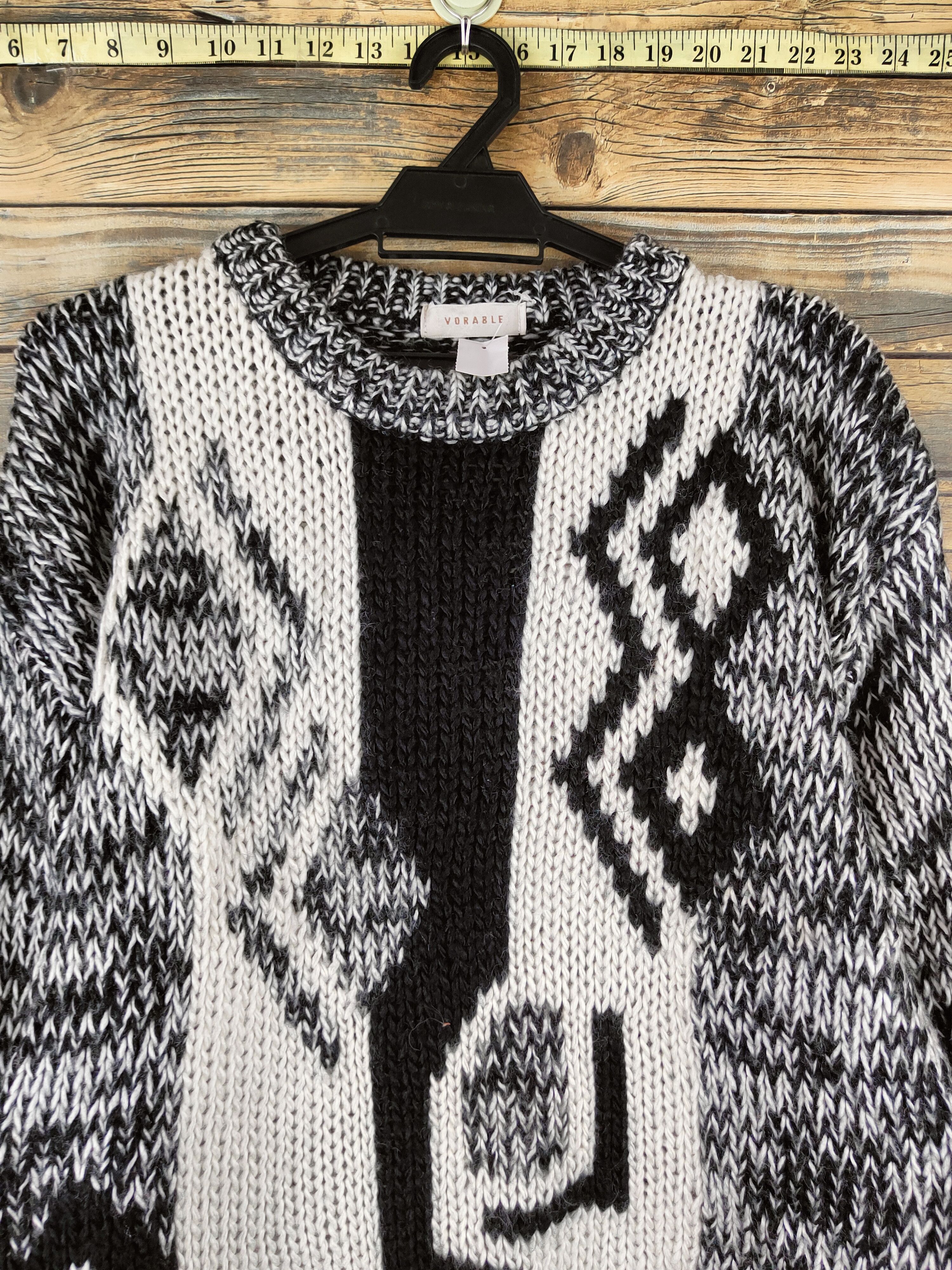 Japanese Brand DL Vorable Black White Knitwear Sweatshirts #46-154 Size US M / EU 48-50 / 2 - 2 Thumbnail