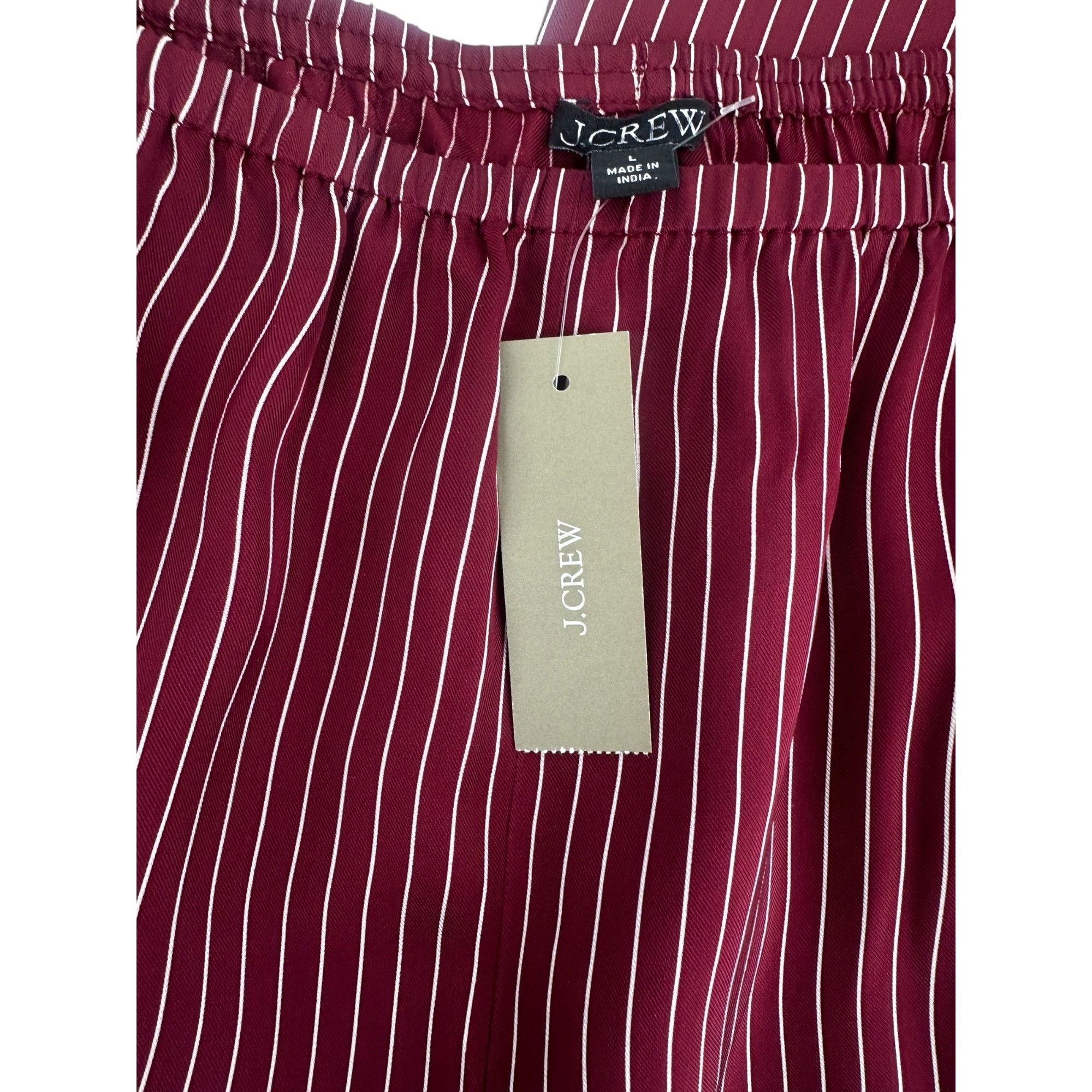 J.Crew J. Crew Pants - Burgundy Pinstripe Palazzo NWT - Size Large Size 36" / US 14 / IT 50 - 6 Thumbnail