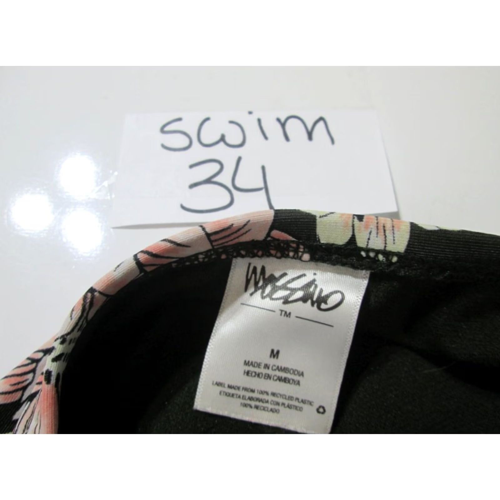 Mossimo Mossimo Womens Bikini Bottom Khaki Floral Cheeky Straps Side M Swimwear Size 32" / US 10 / IT 46 - 5 Thumbnail