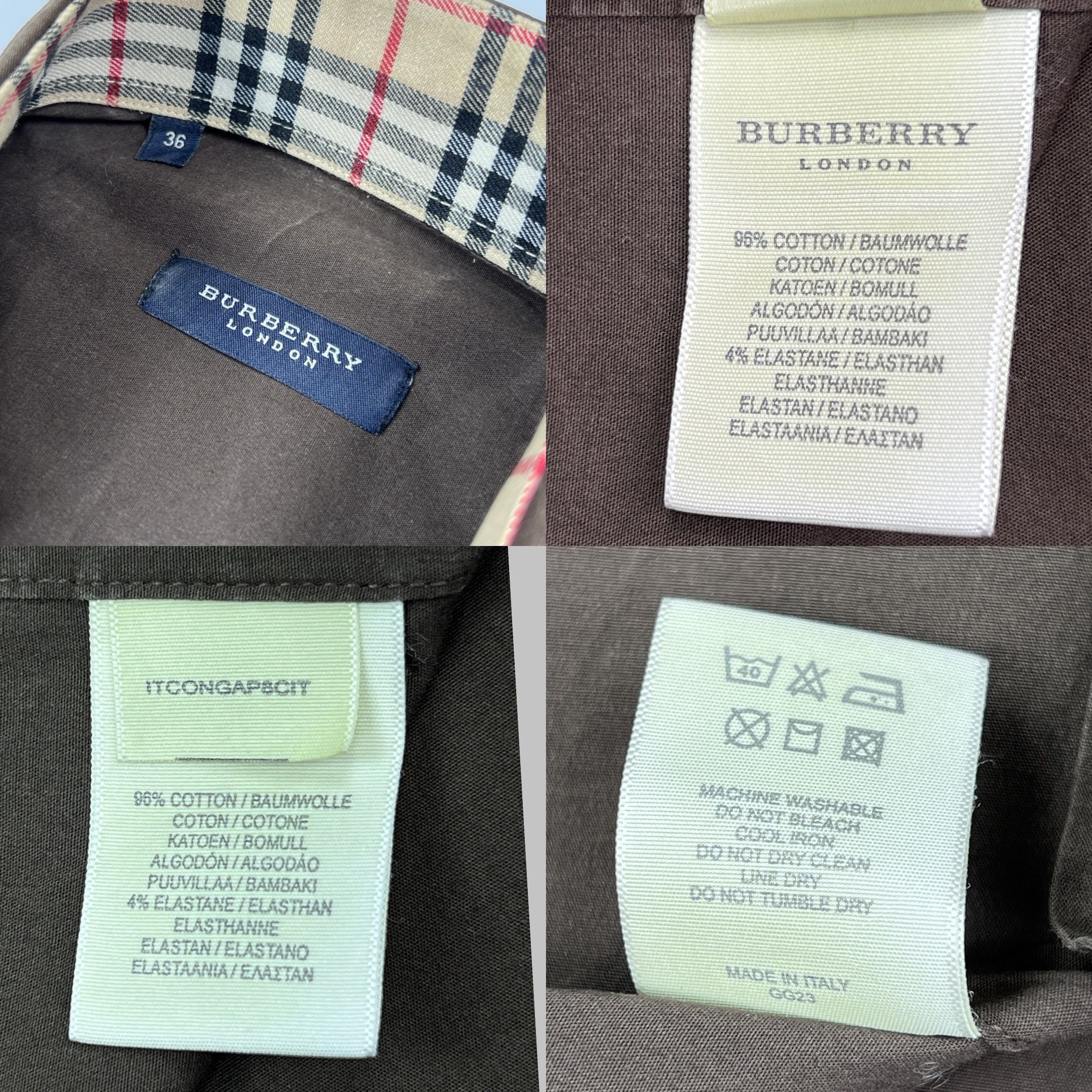 Burberry Vintage 00s Burberry Nova Check Brown Button Up Shirt Size US S / EU 44-46 / 1 - 6 Thumbnail
