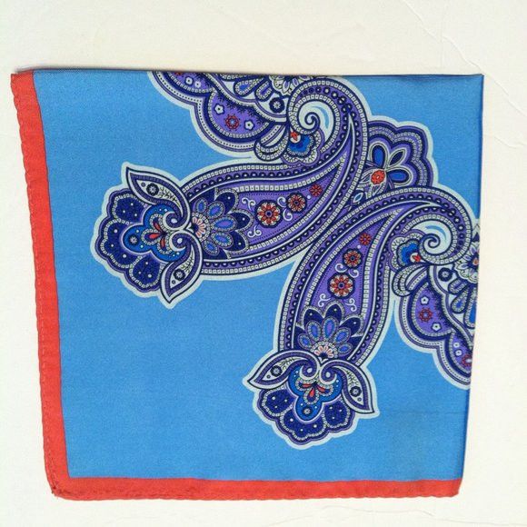 Daniel Cremieux DANIEL CREMIEUX NEW 4 TONE BLUE SILK POCKETSQUARE 16" X 16" Size ONE SIZE - 4 Thumbnail