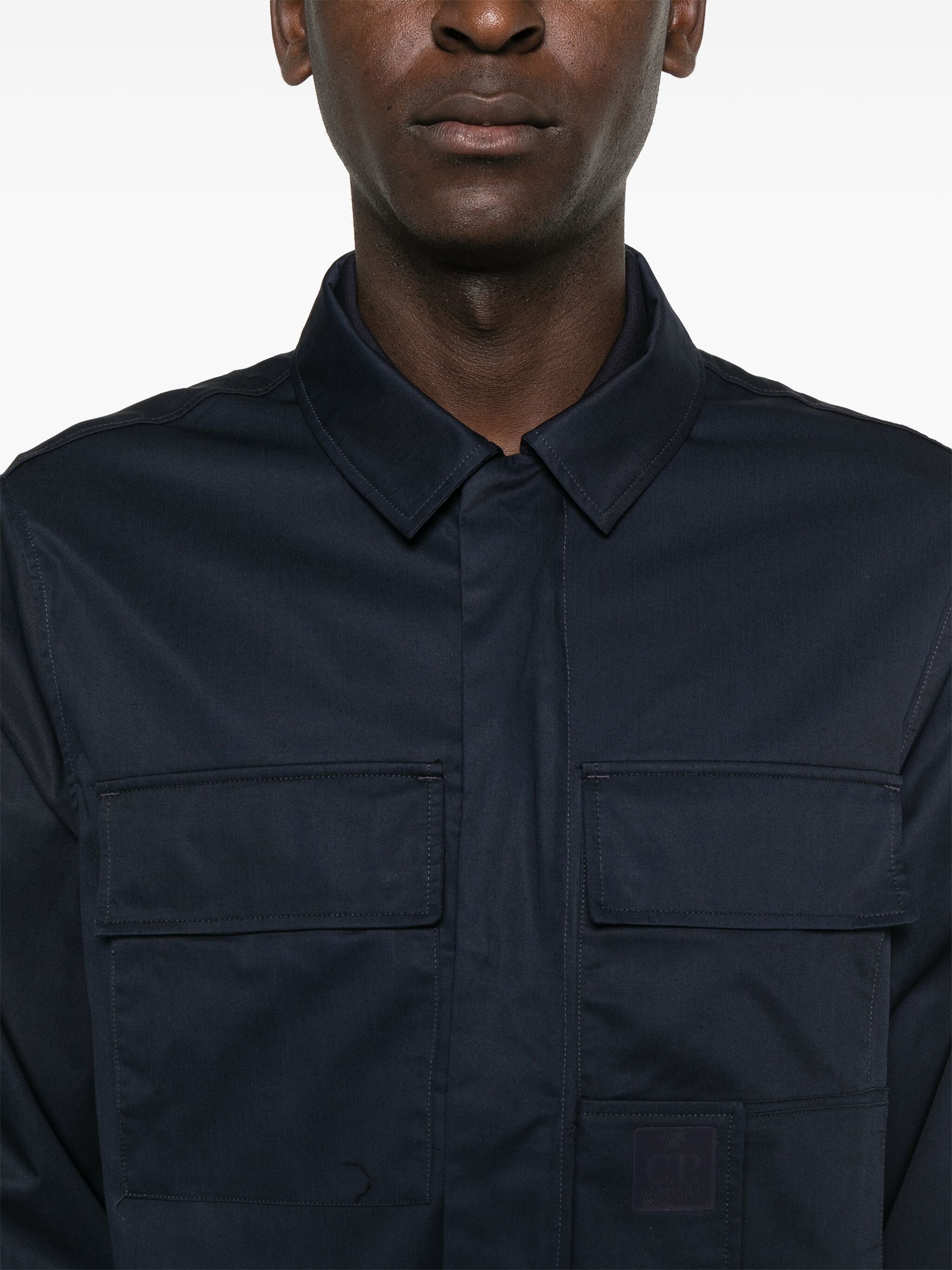 C.P. Company o1y1224 Solid Color Shirt in Navy Blue Size US M / EU 48-50 / 2 - 5 Thumbnail