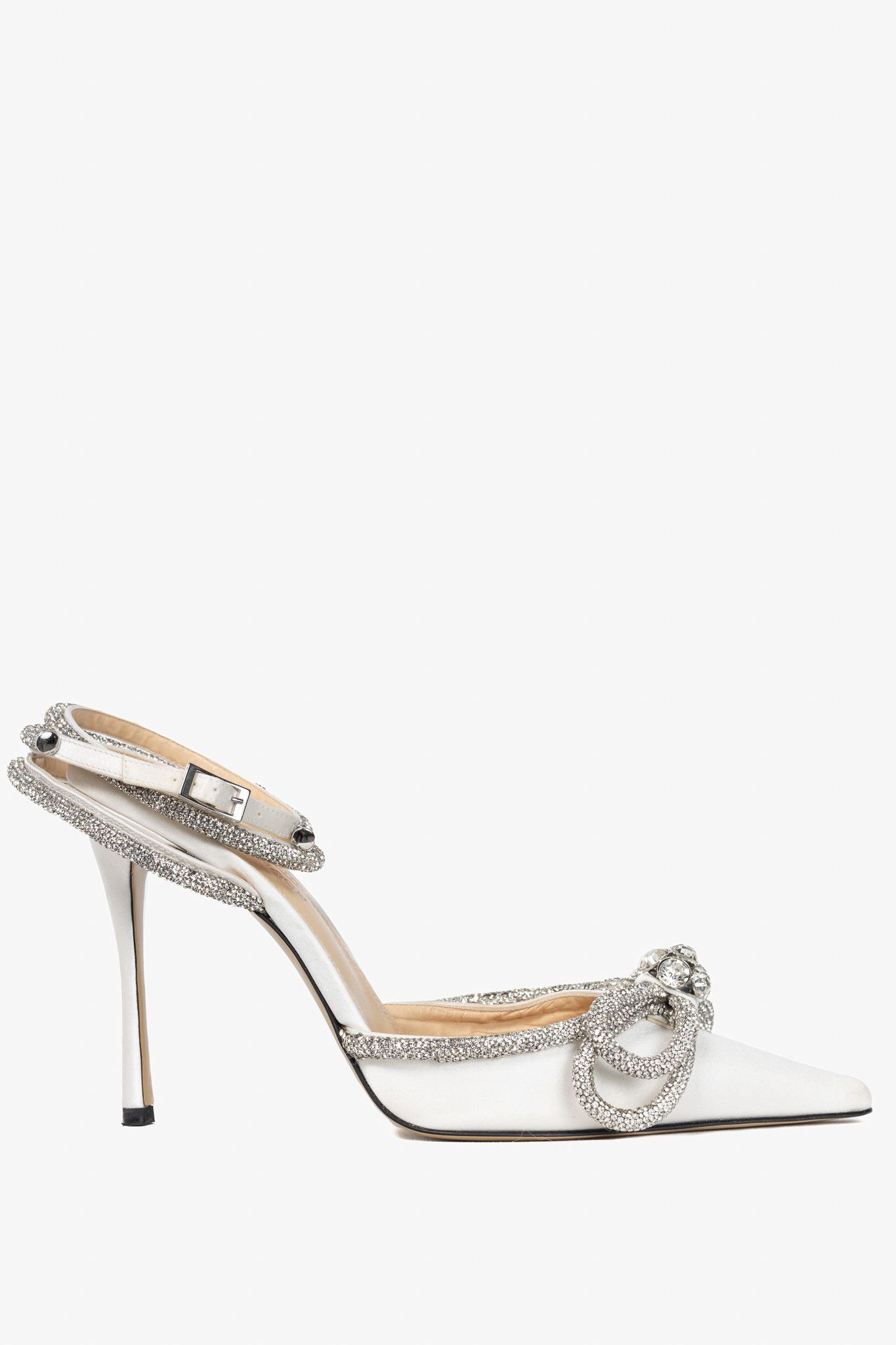 MACH & MACH MACH & MACH Double Bow Silk-Satin Crystal-Embellished Heels Size US 9 / IT 39 - 1 Thumbnail