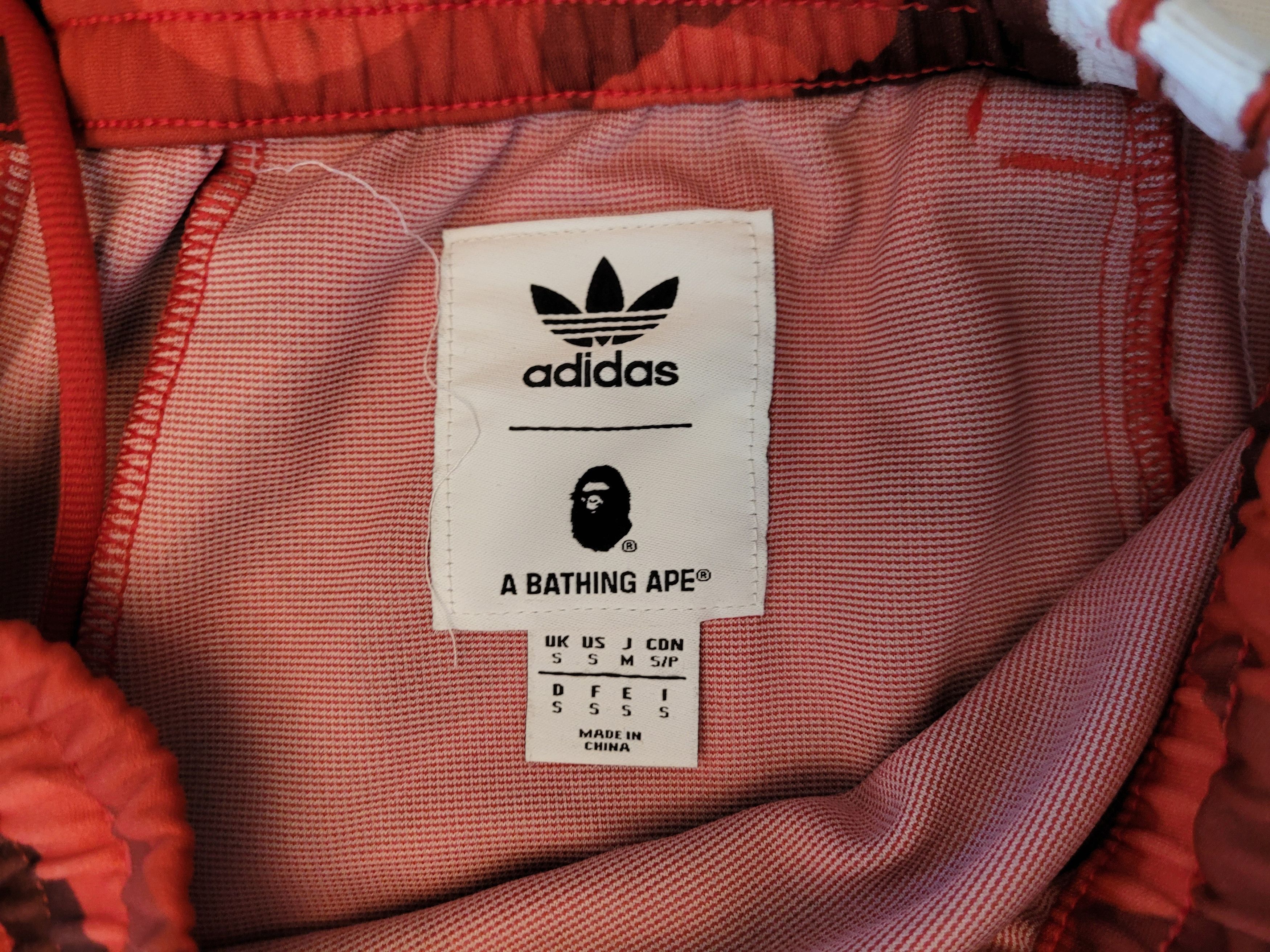 Adidas × Bape adicolor Track Pants Raw Red - Size Small Size US 31 - 4 Thumbnail