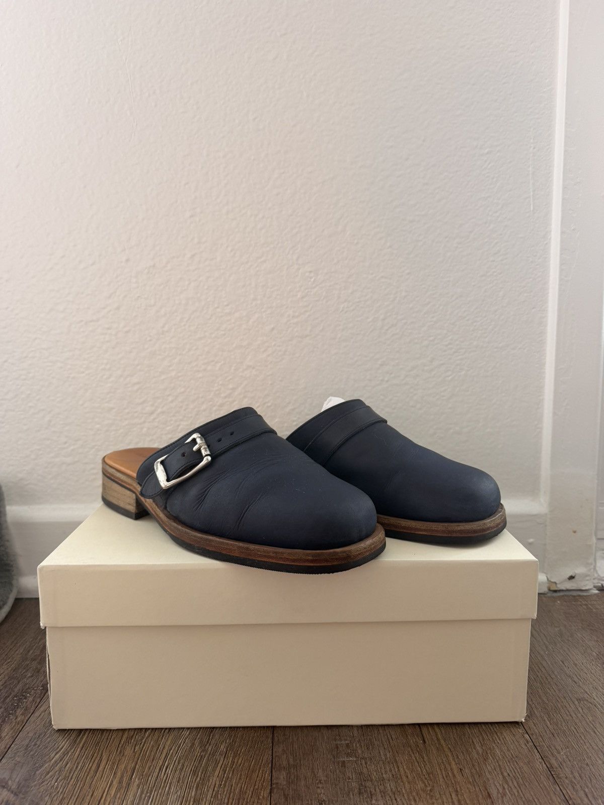 Our Legacy Our Legacy Camion Mule Blue Leather Size US 8 / EU 41 - 1 Thumbnail