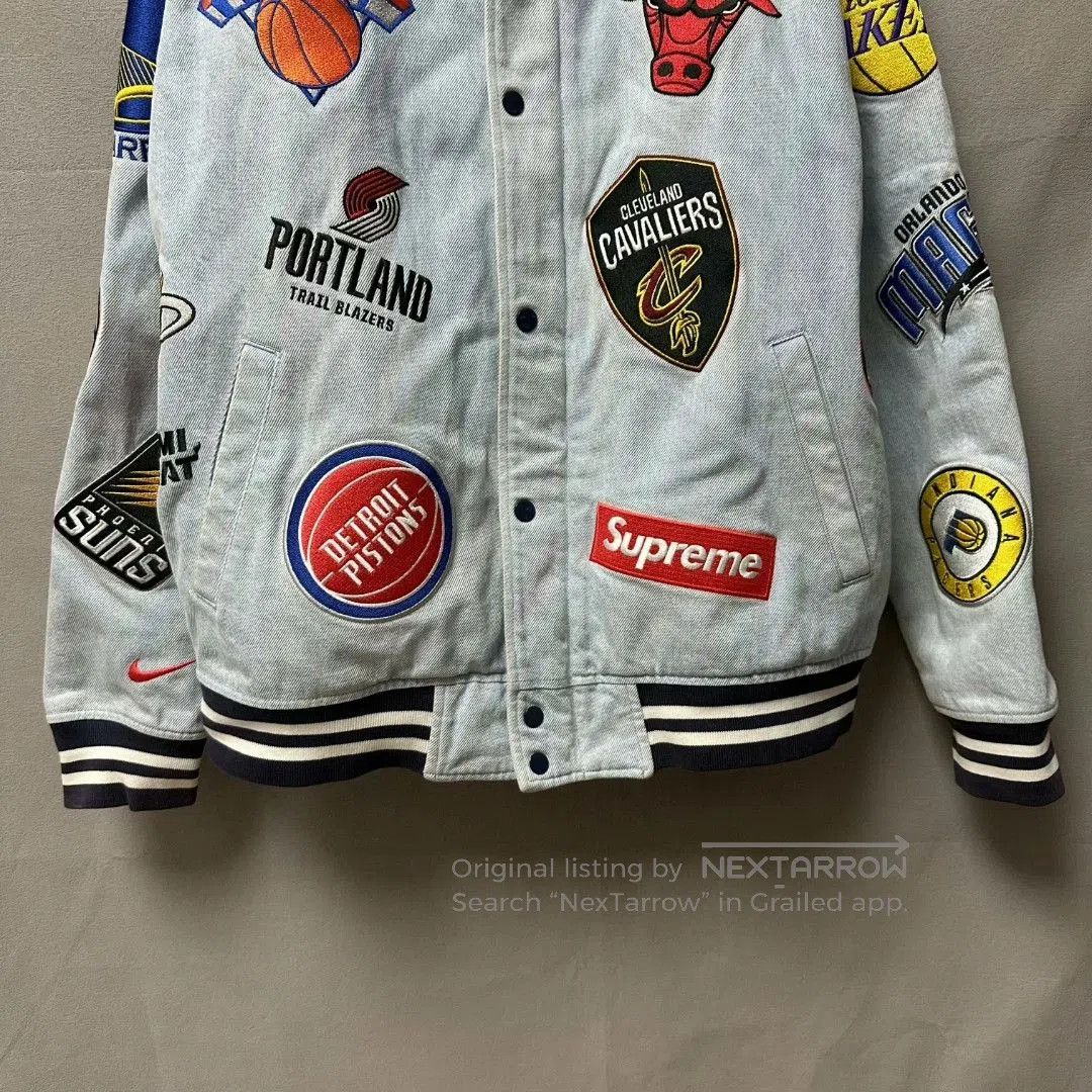 Nike nike supreme nba denim baseball jacket blue. Size US L / EU 52-54 / 3 - 3 Thumbnail