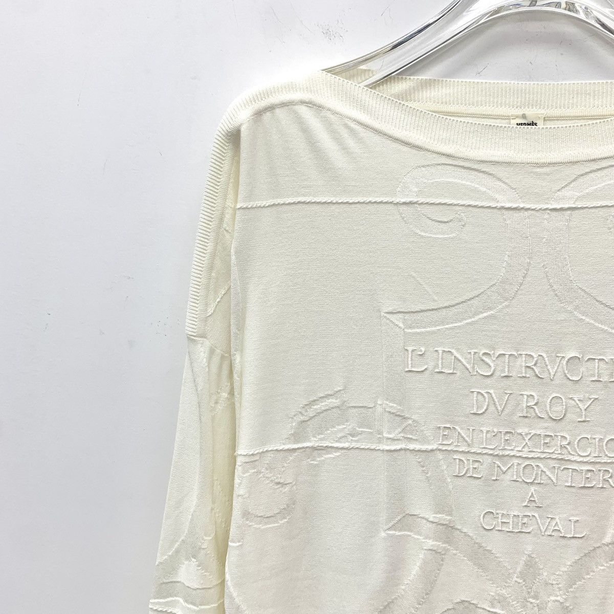 Hermes Hermes Off-white Silk Long Sleeve Knitted Pullover K26WX Size S / US 4 / IT 40 - 3 Thumbnail