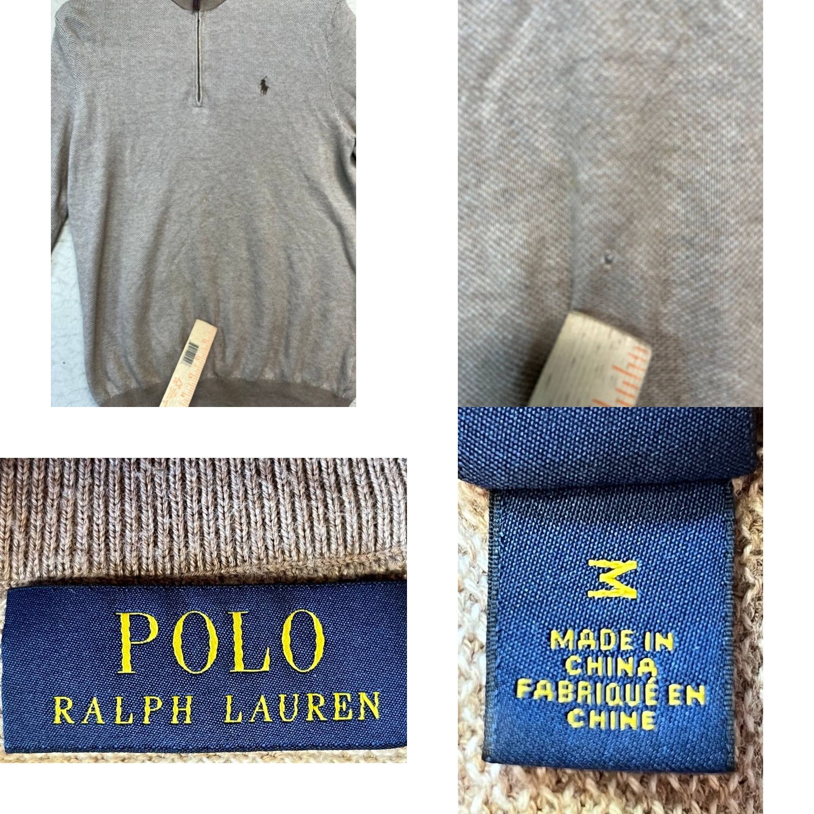 Polo Ralph Lauren Polo Ralph Lauren Sweater Men M Sand Knit 1/4 Zip Mock Neck Logo Classic Pullover Lightweight Size US M / EU 48-50 / 2 - 8 Thumbnail