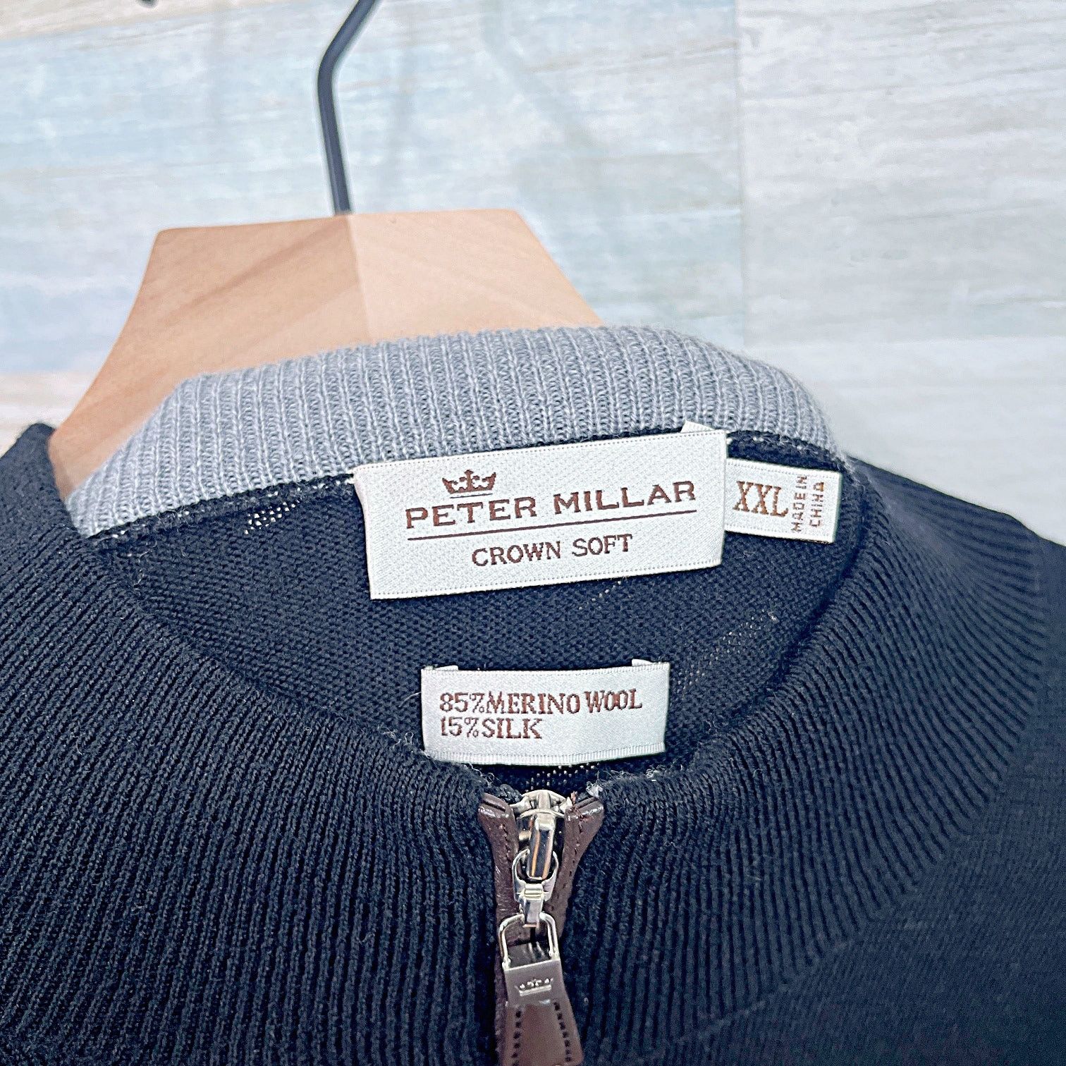 Peter Millar Peter Millar Silk Merino Wool 1/4 Zip Sweater Black Mens 2XL Size US XXL / EU 58 / 5 - 5 Thumbnail