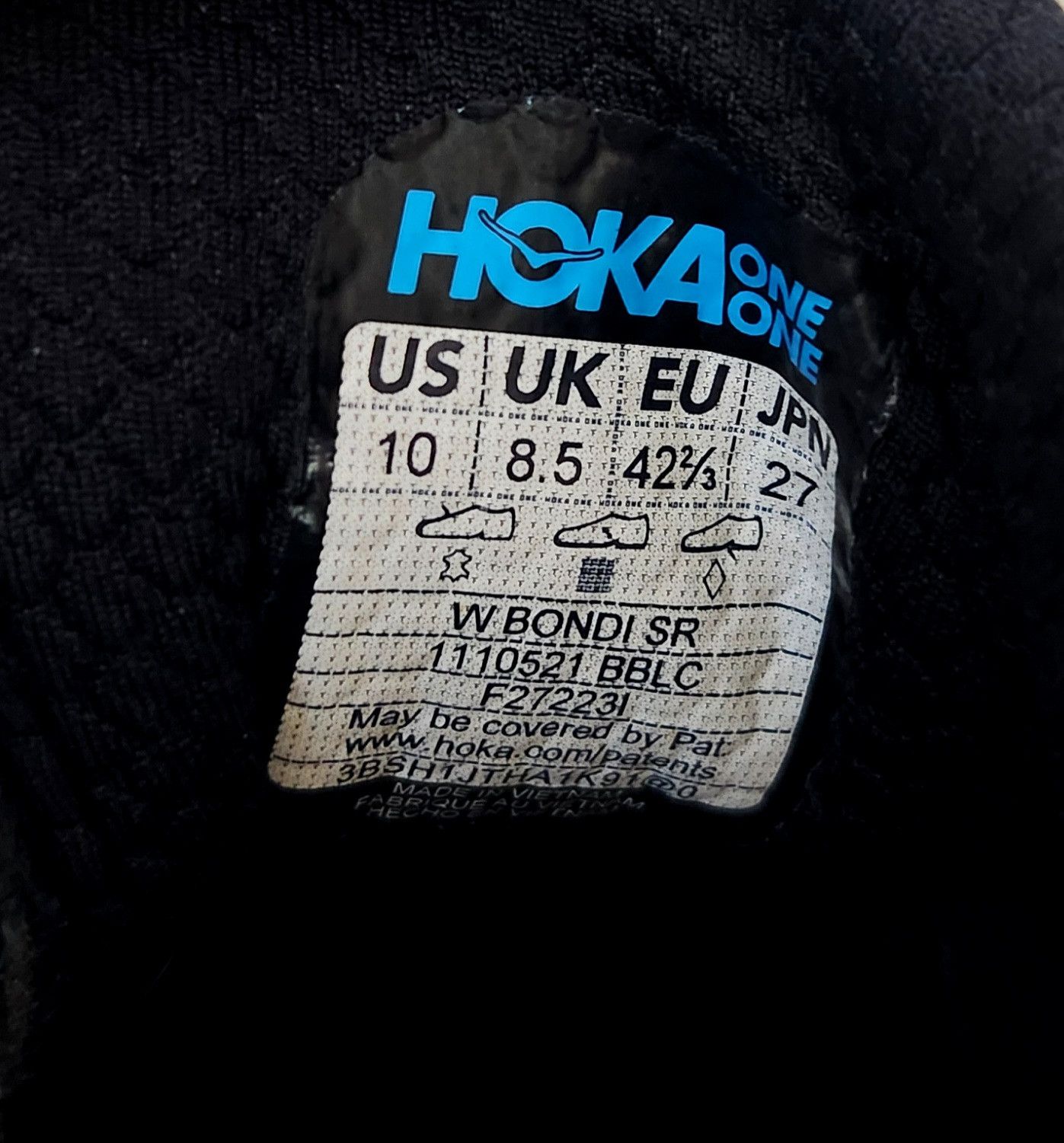Hoka Hoka One Women's Bondi SR 1110521 BBLC Triple Black SZ 10 Size US 10 / IT 40 - 5 Thumbnail