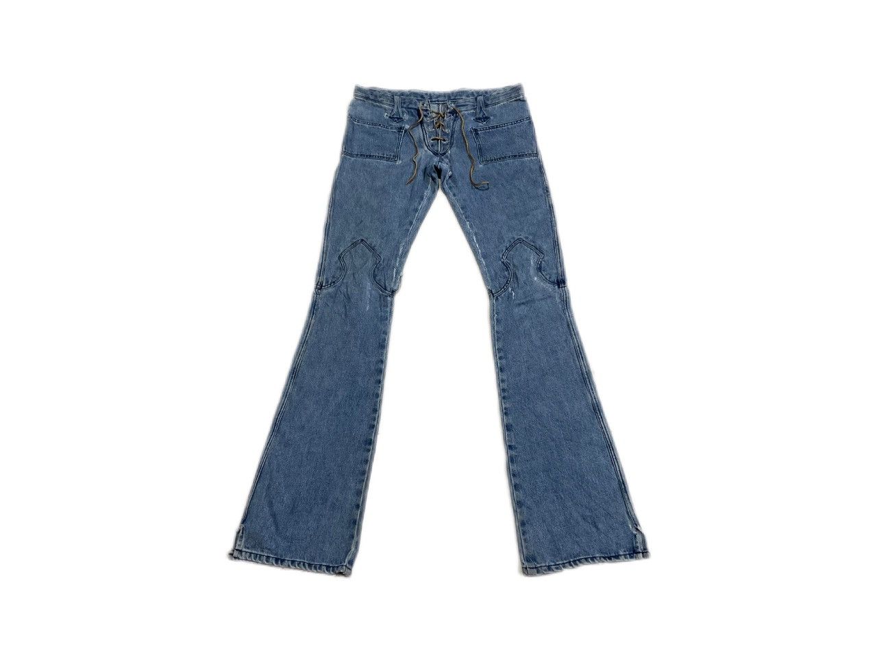 Hysteric Glamour × If Six Was Nine × Japanese Brand 🔥Sick Y2K Japanese Fleur Laces Up Flared Denim Size US 32 / EU 48 - 1 Thumbnail