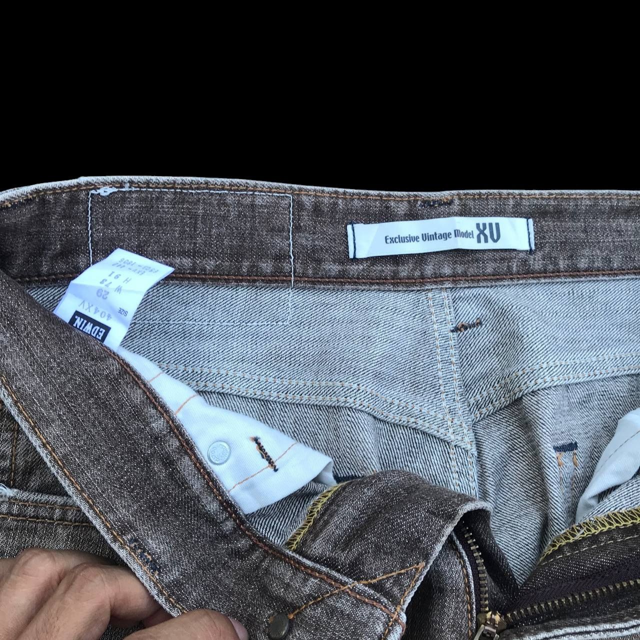 Edwin × Vintage JAPAN VINTAGE EDWIN EXCLUSIVE Faded Brown Distressed W29x32 Size US 29 - 4 Thumbnail