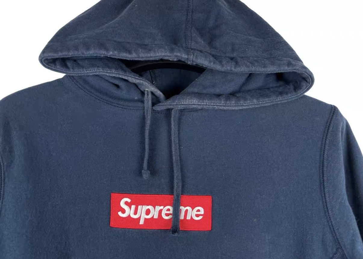Supreme Supreme Box Logo Hoodie FW16 Navy Red Bogo Hoodie J31 Size US M / EU 48-50 / 2 - 3 Thumbnail