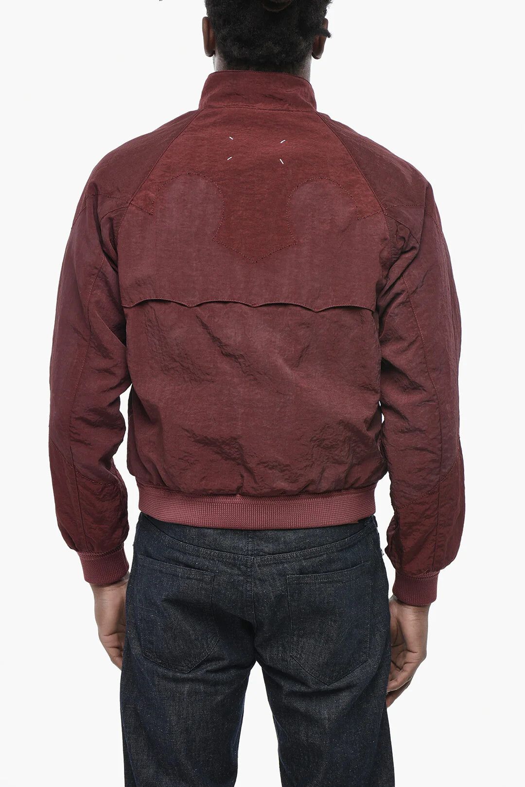 Maison Margiela og1mm0326 Nylon Bomber Jacket in Burgundy Size US XXS / EU 40 - 2 Thumbnail