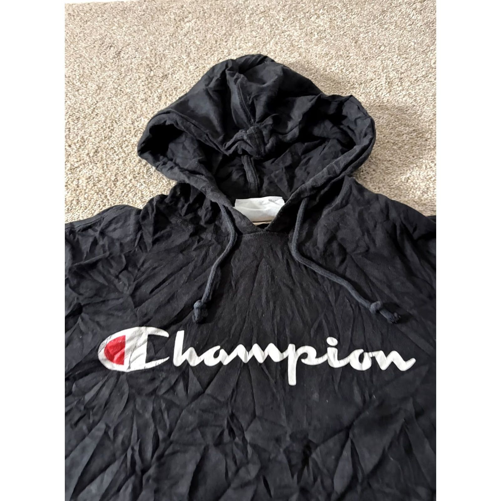 Champion Champion Hoodie Mens Large Black Lightweight Pullover Sweatshirt Size US L / EU 52-54 / 3 - 4 Thumbnail