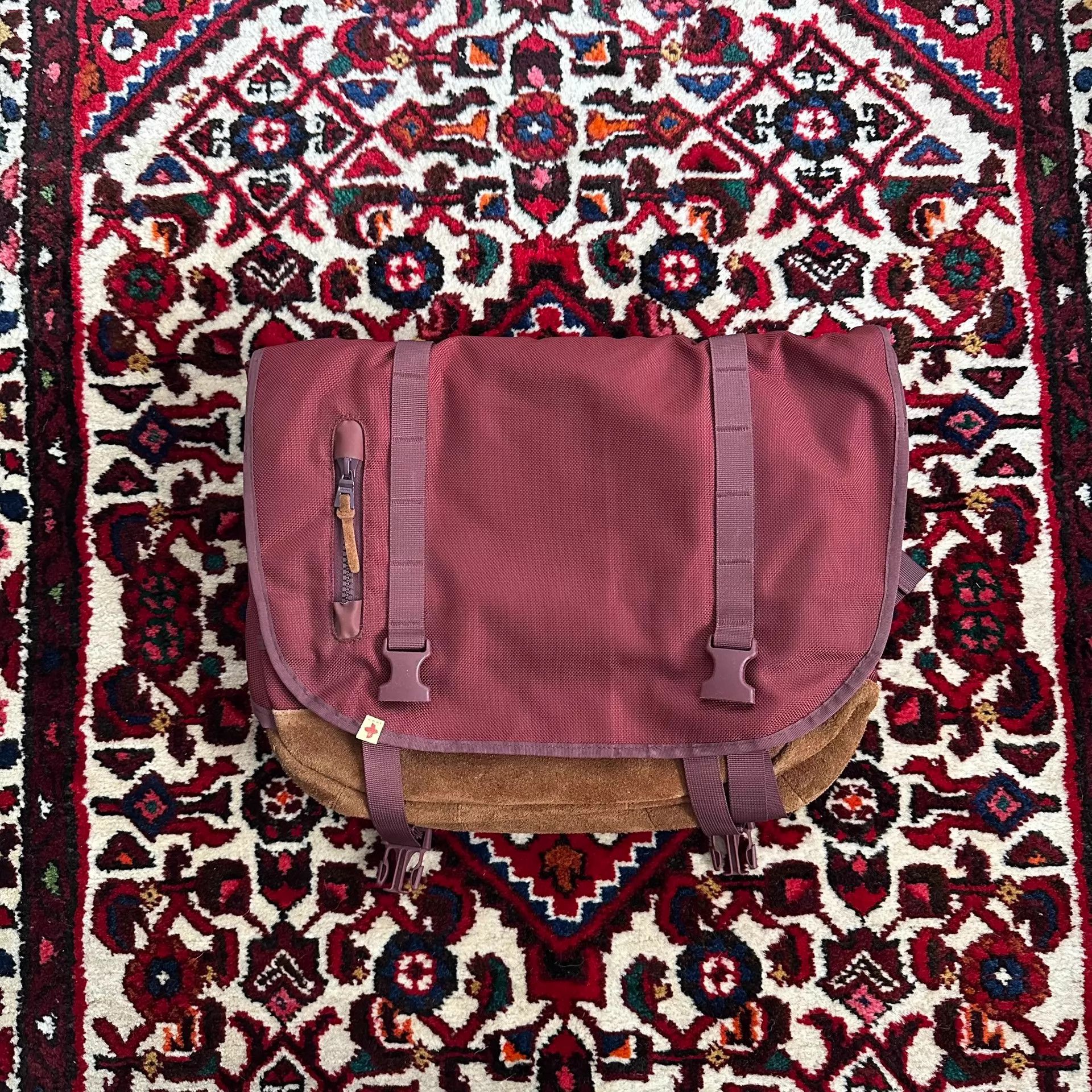 Visvim Visvim Rare Green Ballistic E-Cat 18L Suede Messenger Bag