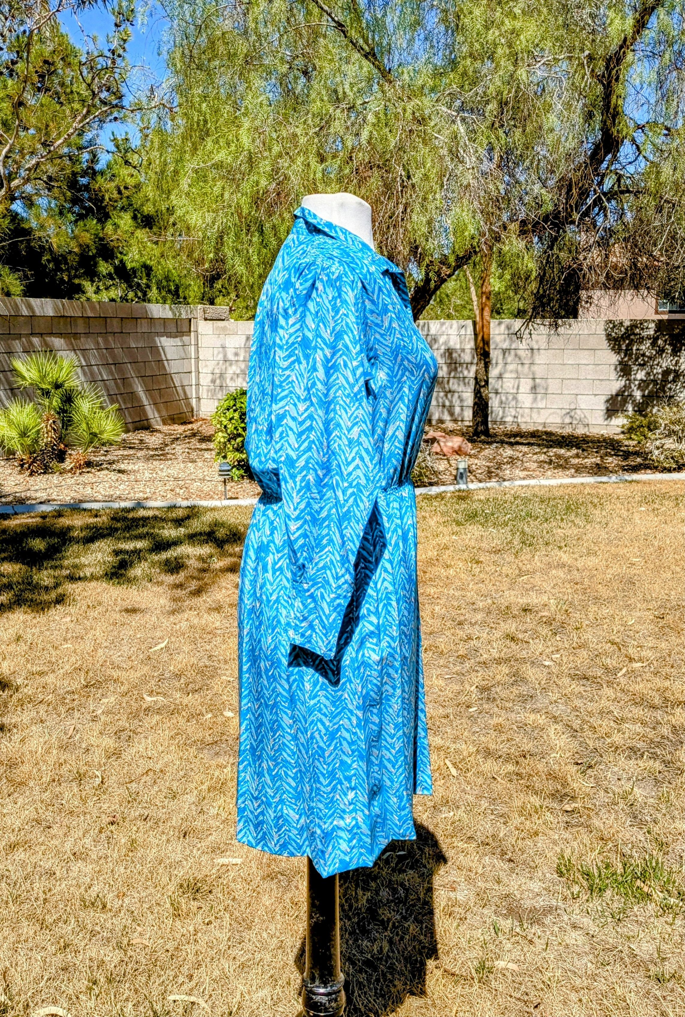 Vintage Tyfoon Int. Inc Chevron Petite Fit & Flare Blouson Dress EUC Size S / US 4 / IT 40 - 3 Thumbnail