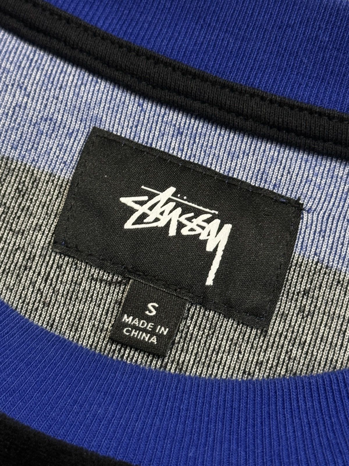Stussy Stussy velour stripped tshirt Size US S / EU 44-46 / 1 - 2 Thumbnail