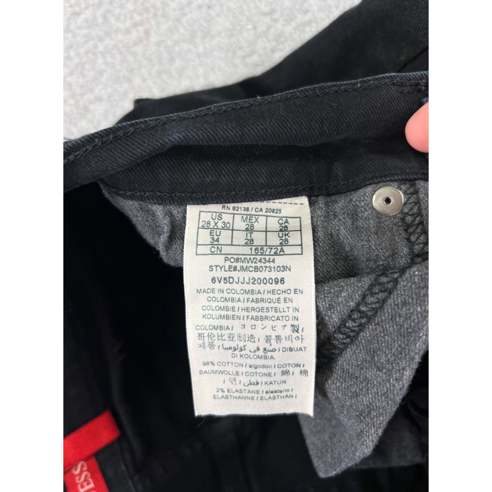 Guess GUESS Jeans Men 28 Black Denim Lincoln Slim Straight 28x30 Cotton Blend 5-Pocket Design Size US 28 / EU 44 - 7 Thumbnail